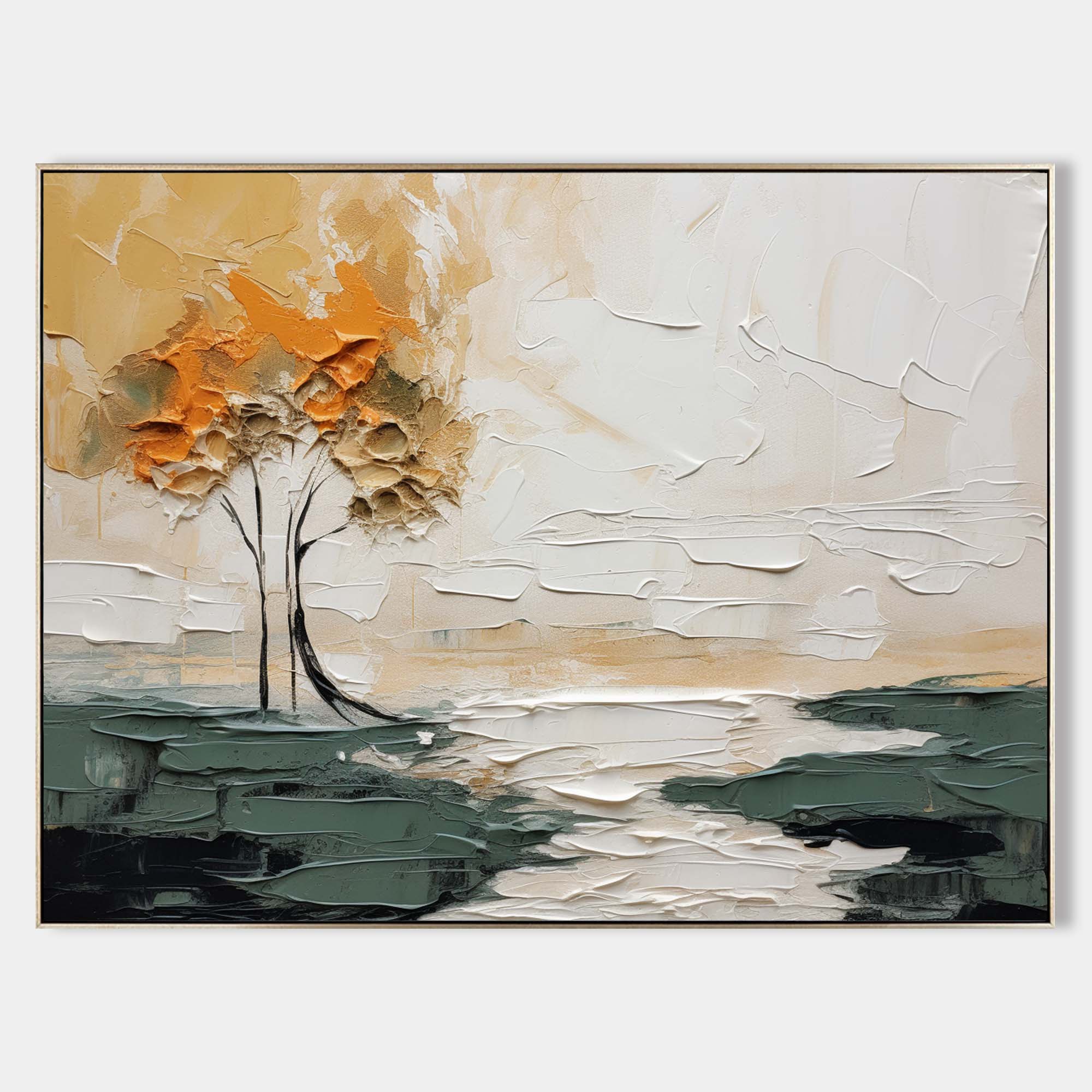 Large Abstract Landscape Art Landscape Minimalist Wall Art Decor Landscape Textured Oil Painting