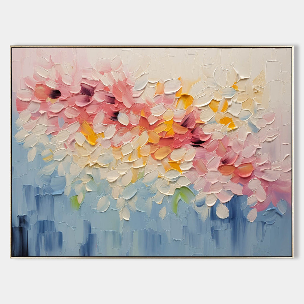 Large Colorful Petals Canvas Art Colorful Petals Oil Painting Colorful ...