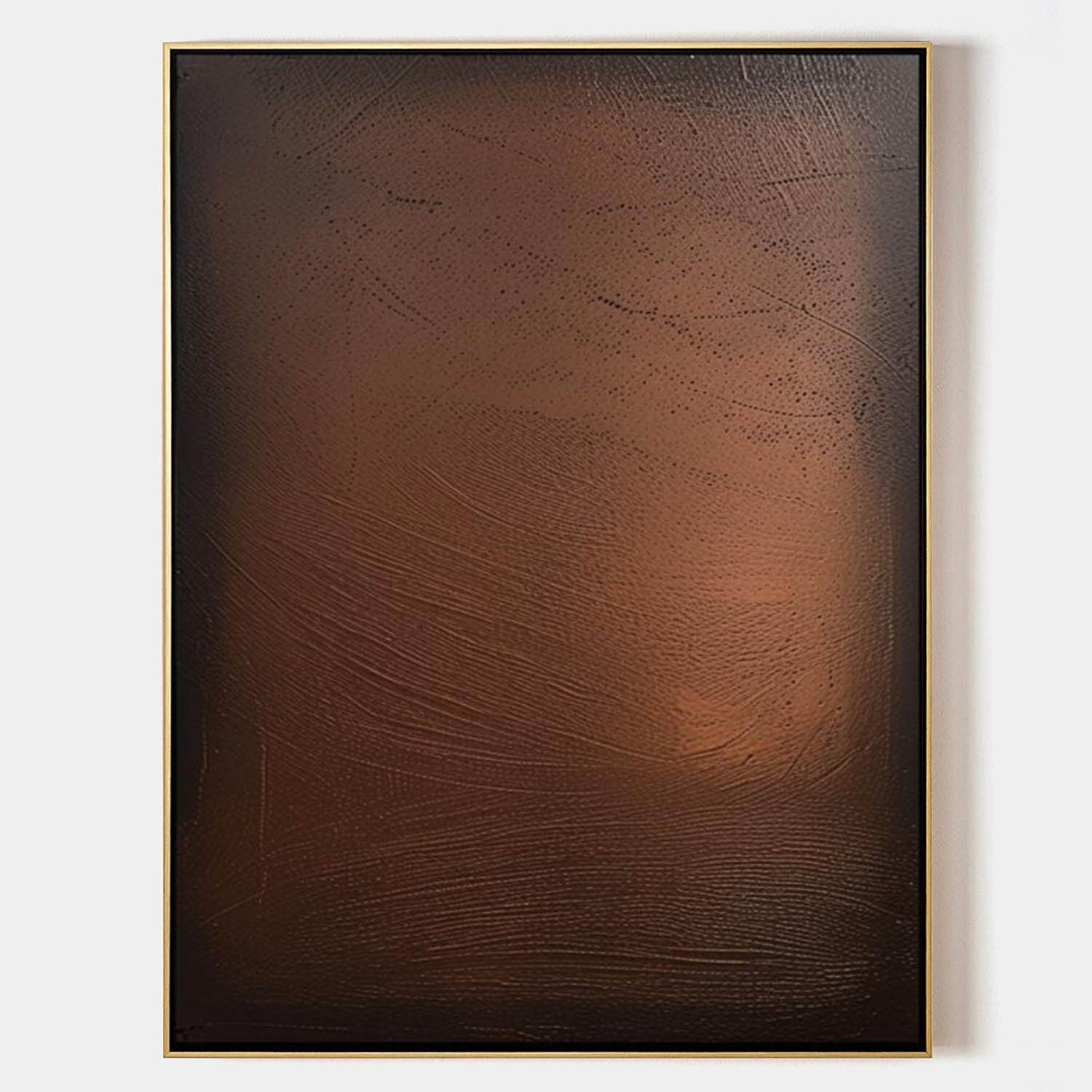 Large Brown Textured Abstract Art Wabi-Sabi Wall Art Decoration Brown Minimalist Oil Painting On Canvas