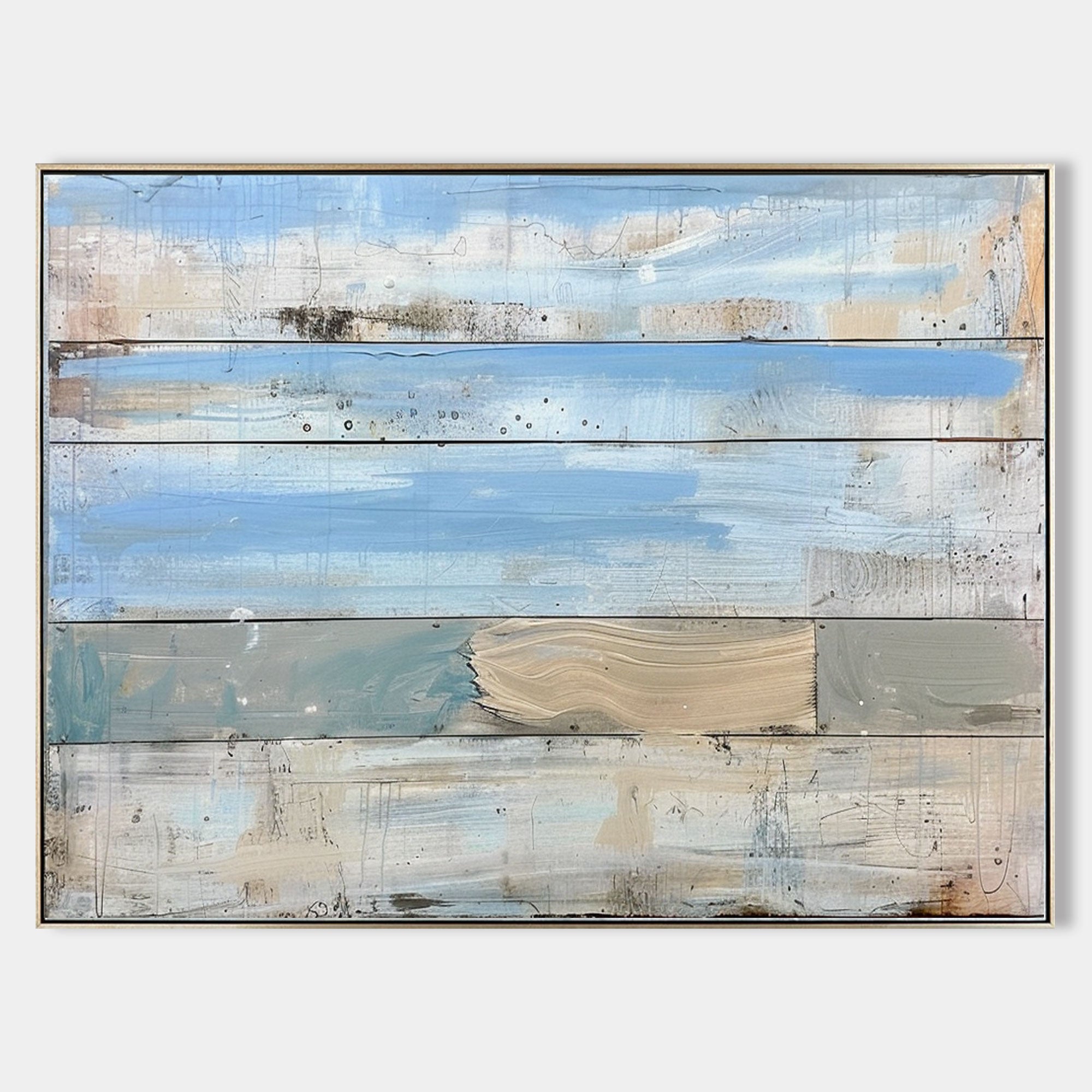 Large Blue Landscape Abstract Canvas Art for Sale Blue Canvas Wall Art Decor Blue Oil Painting