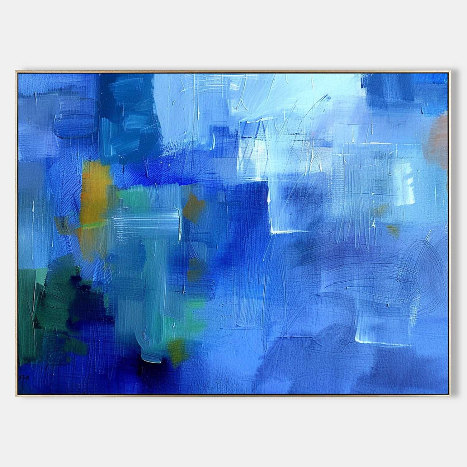 72*72 Light Blue Abstract Oil Painting Blue Abstract Art Light Blue Abstract Canvas Wall Art Decor