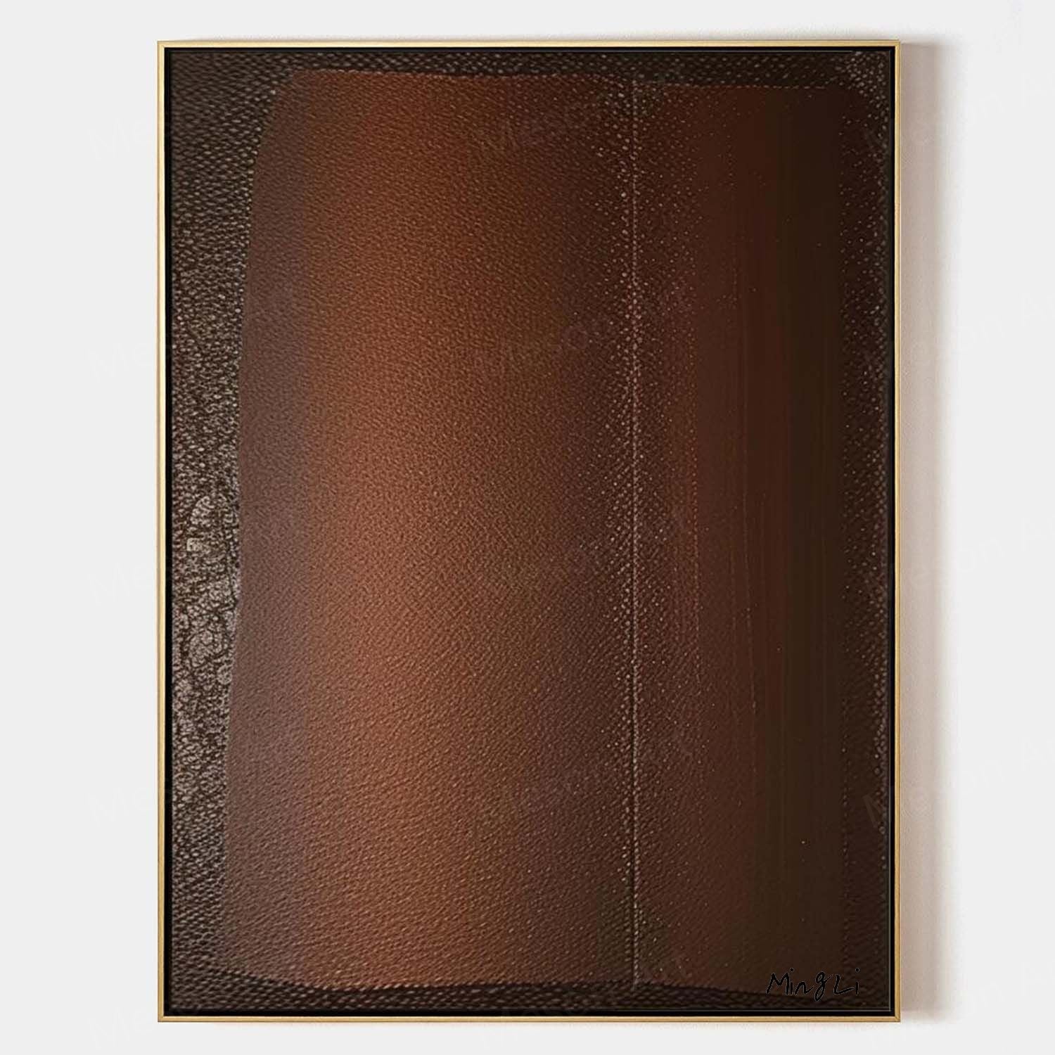 Brown Abstract Art for Sale Cowhide Color Abstract Art Brown Minimalist Texture Painting on Canvas