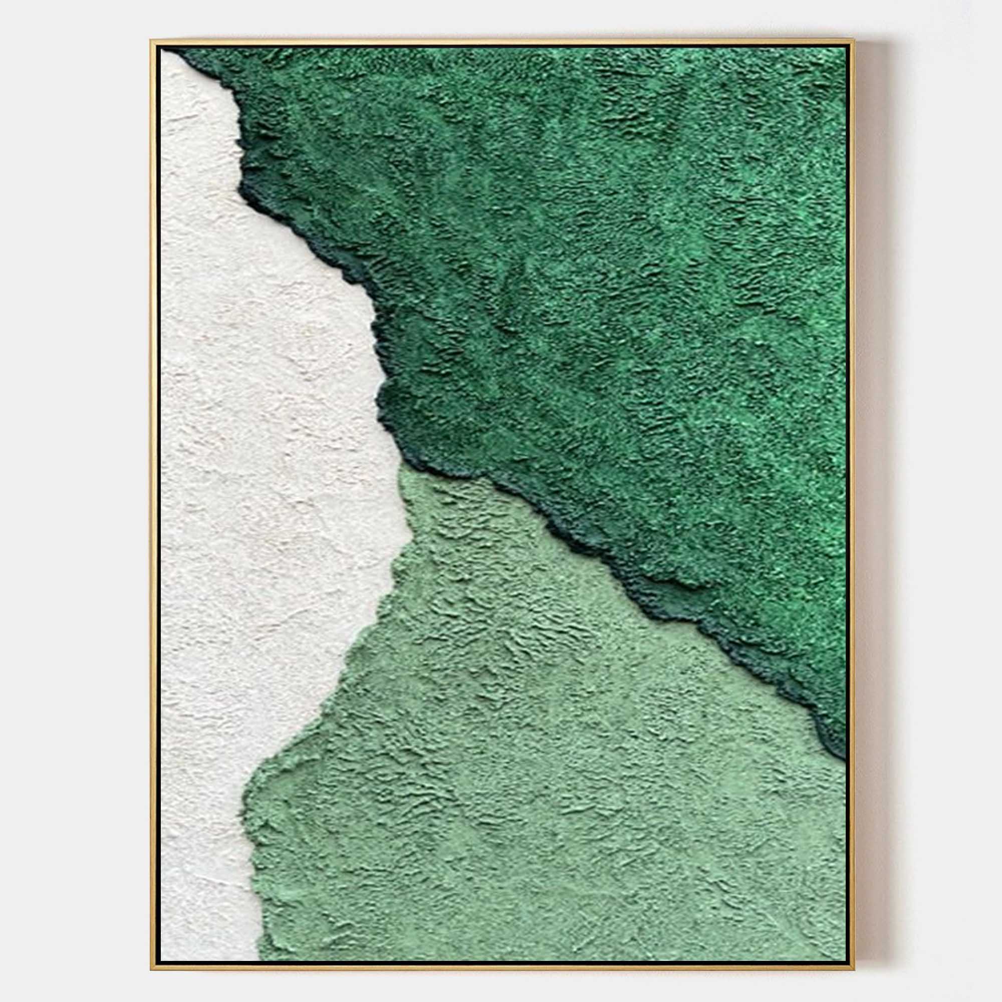 Green Textured Abstract Canvas Art Green Canvas Wall Art 3D Green Textured Acrylic Painting For Sale