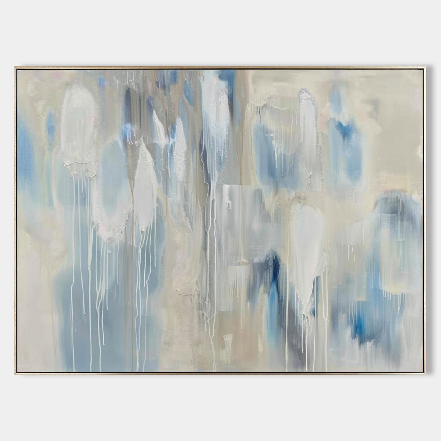 60*40 Beige and Blue Abstract Art for Sale Beige and Blue Abstract Canvas Wall Art Decoration