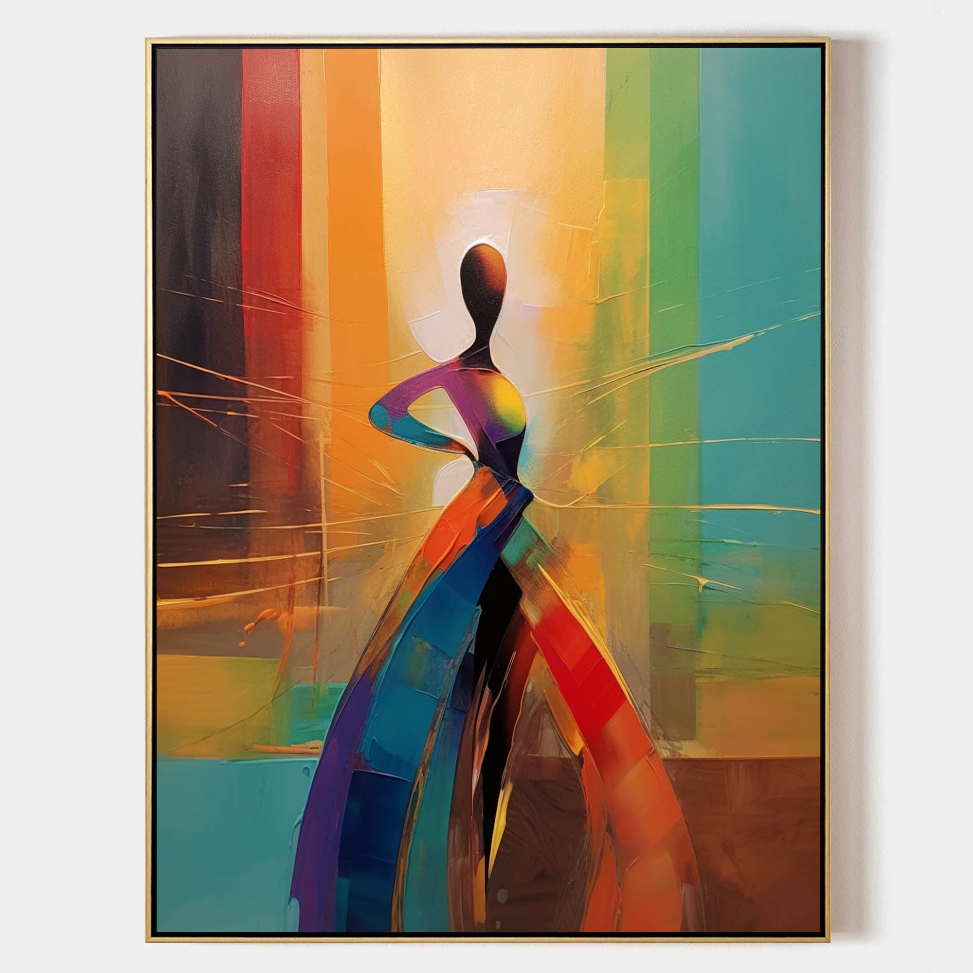 Abstract Woman Palette Oil Painting Dancing Woman Palette Canvas Art ...