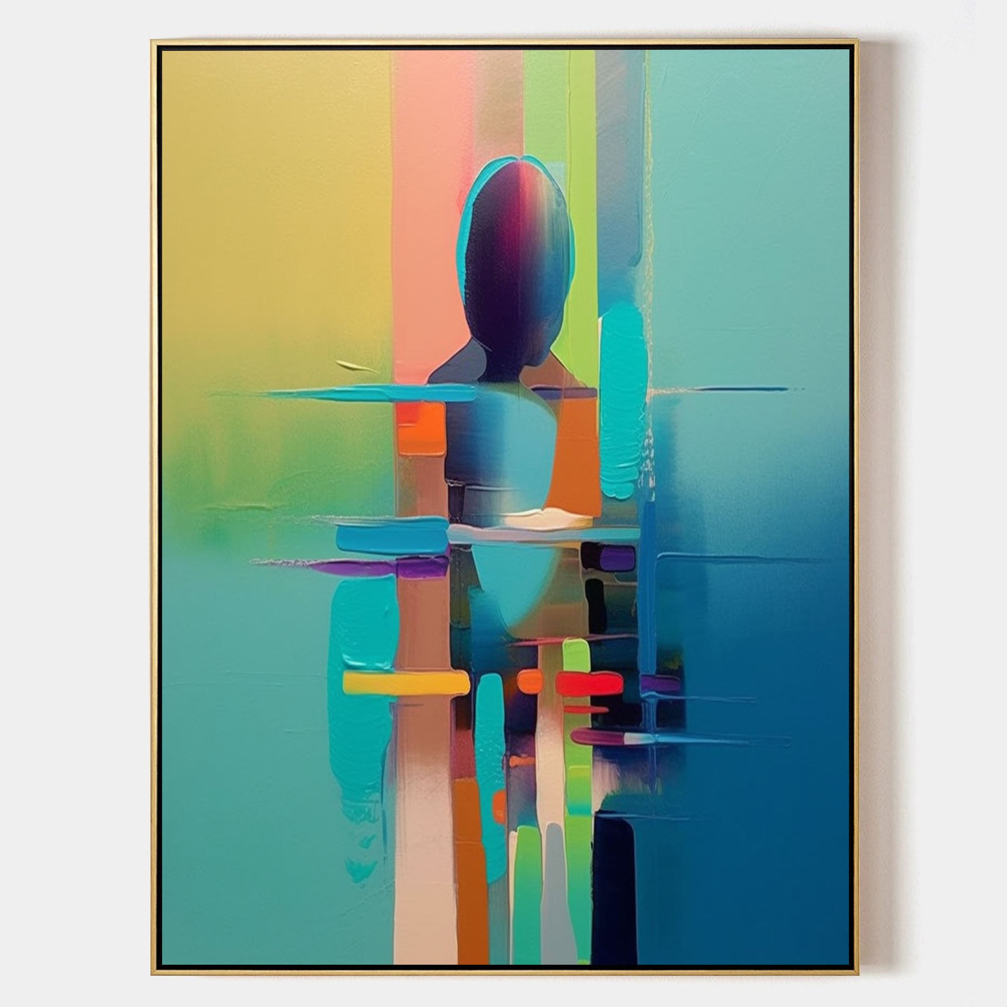 Large Palette Abstract Woman Art on Canvas Original Palette Art Bathroom Wall Art Decor For Sale