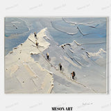 Snow Mountain Climber Art Mountain Climber Plaster Texture Painting Snow Mountain Canvas Wall Art Decor