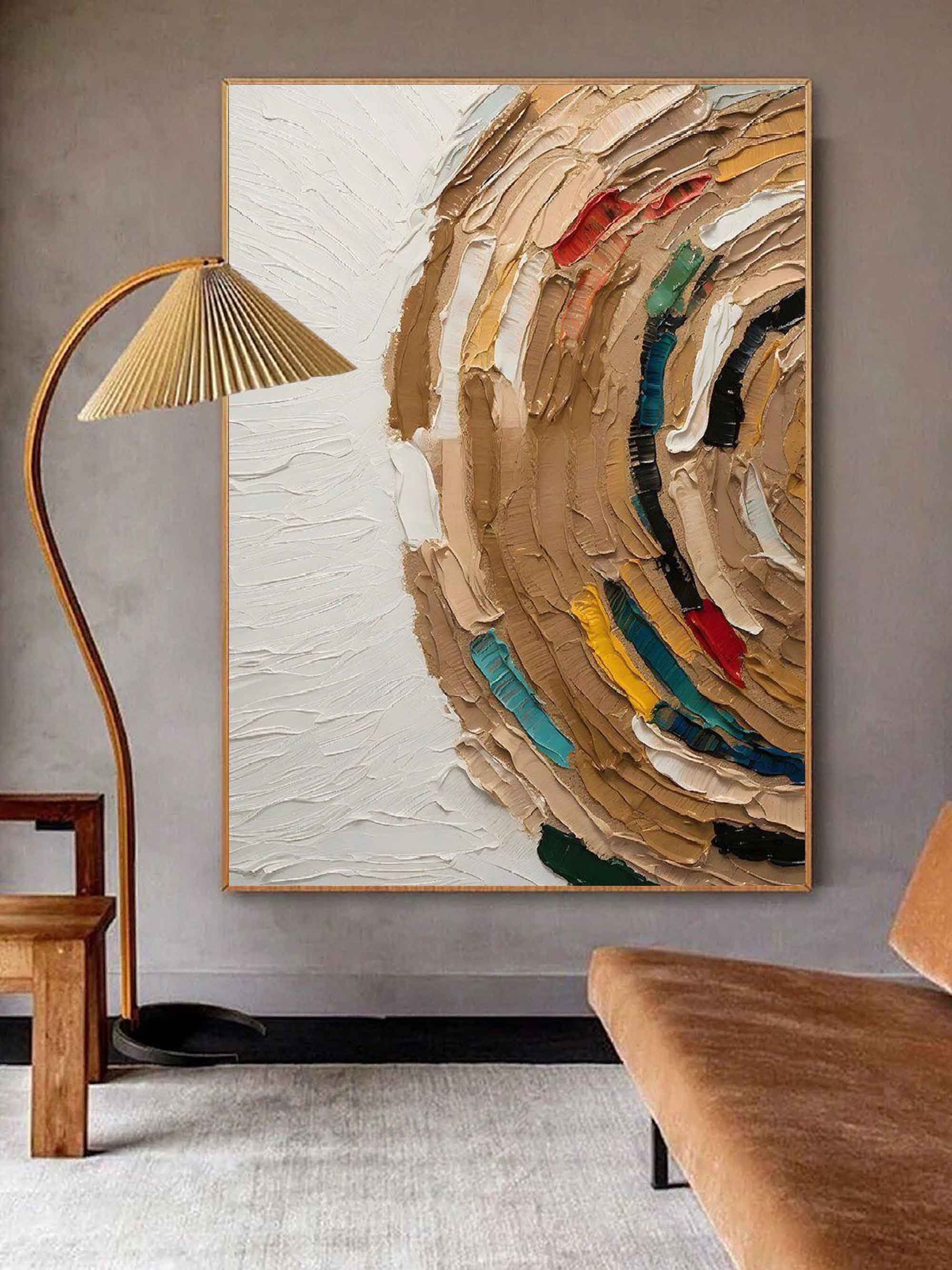 Thick Oil Painting Decor 3D Abstract Canvas Art Palette Knife Painting Texture Abstract Wall Art