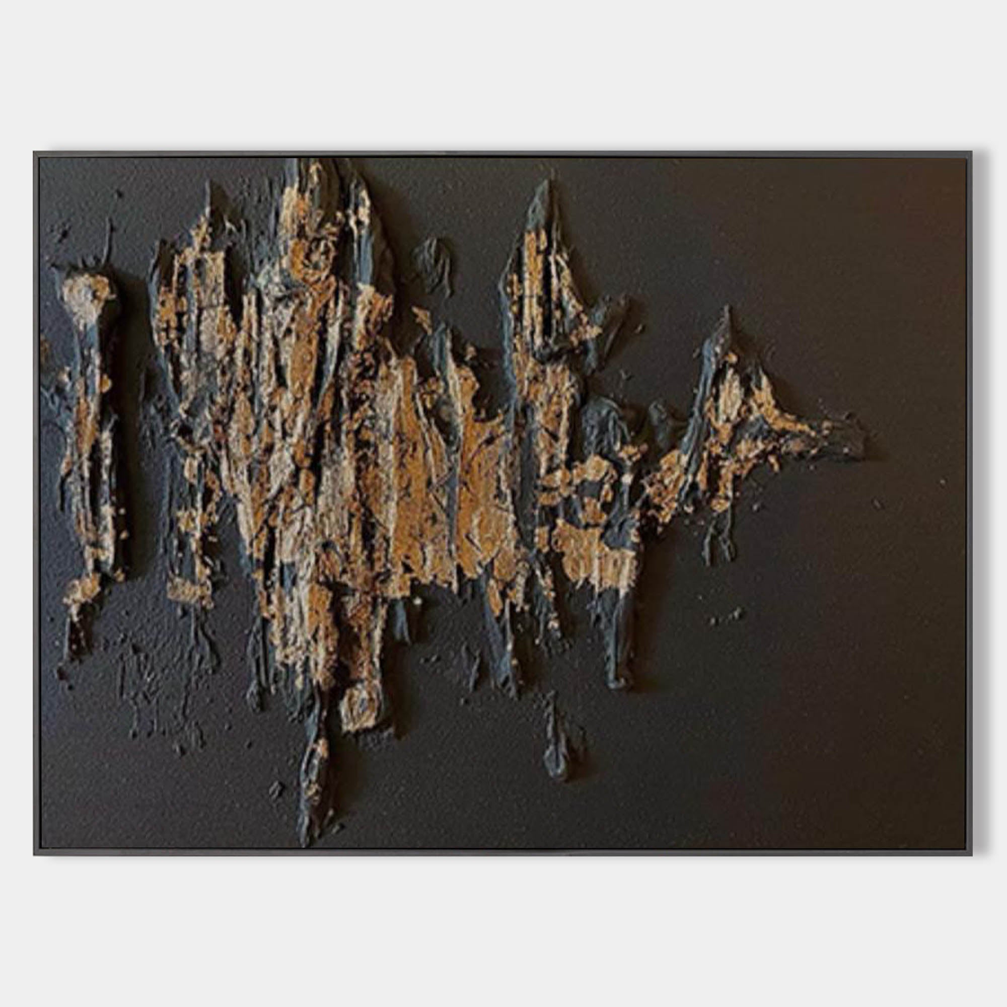 Black and Gold Canvas Art For Sale Black and Gold Textured Abstract Art Black Gold Canvas Painting