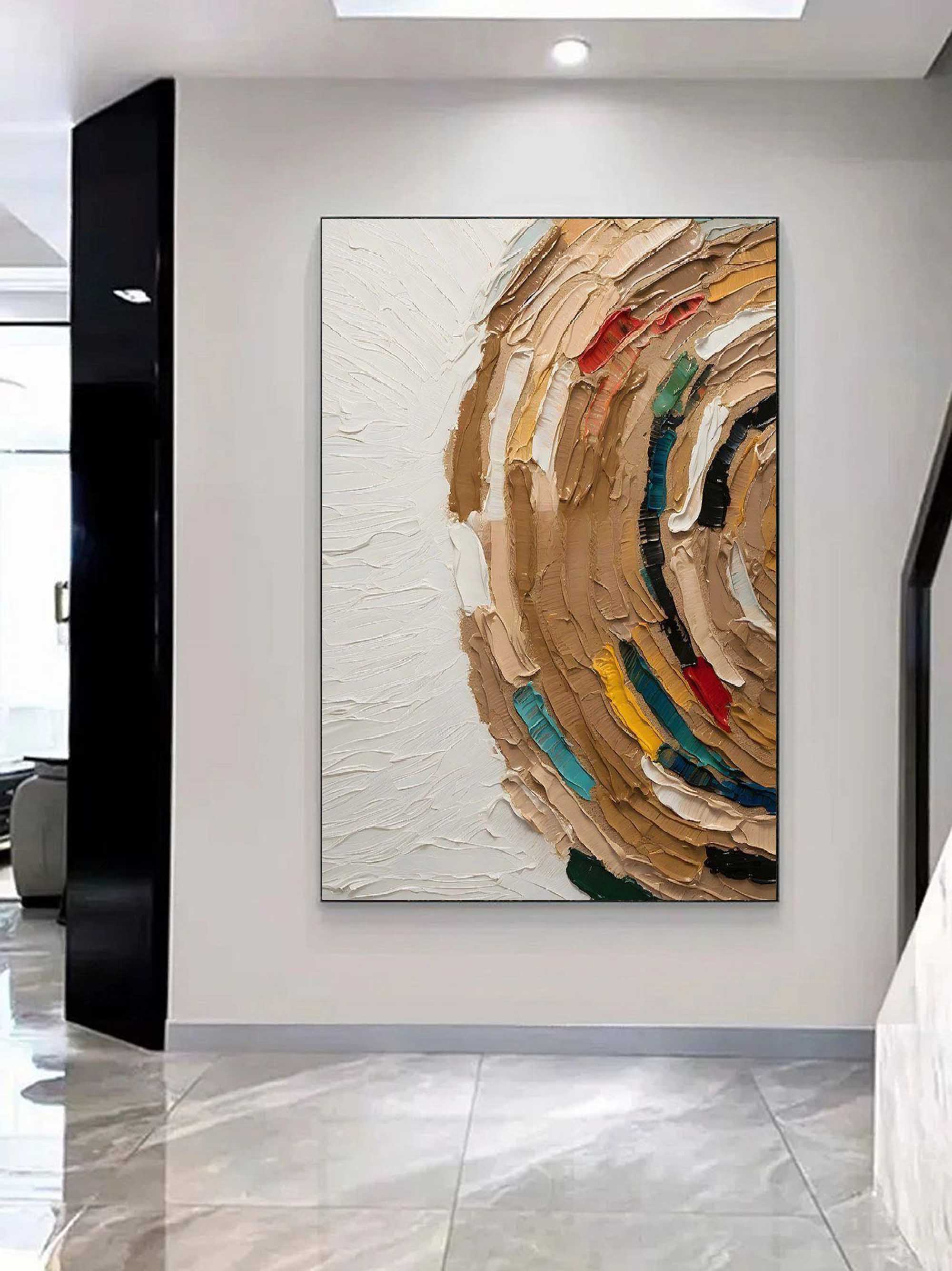 Thick Oil Painting Decor 3D Abstract Canvas Art Palette Knife Painting Texture Abstract Wall Art