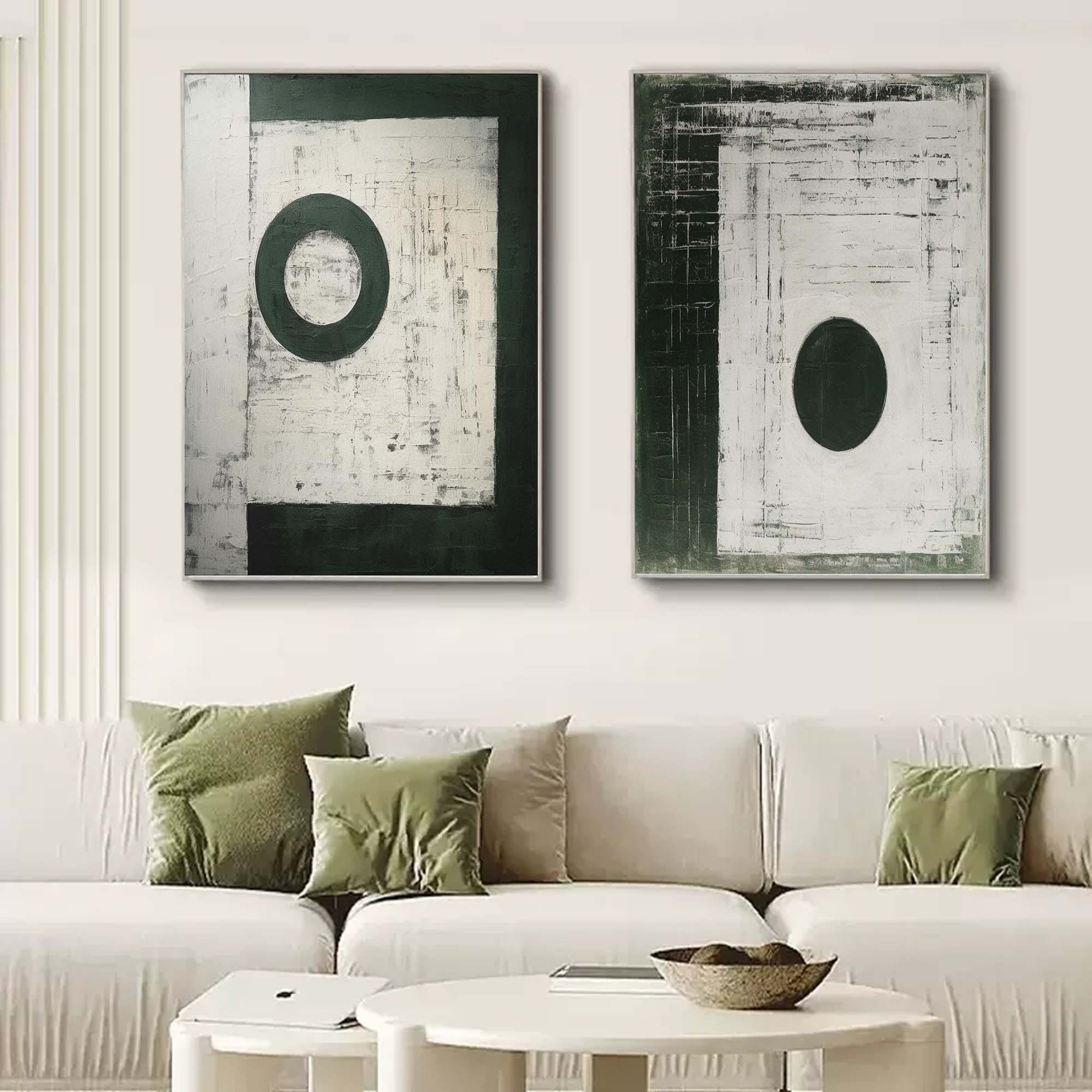 Black and White Geometric Minimalist Canvas Wall Art Set of 2 Minimalist Abstract Texture Painting