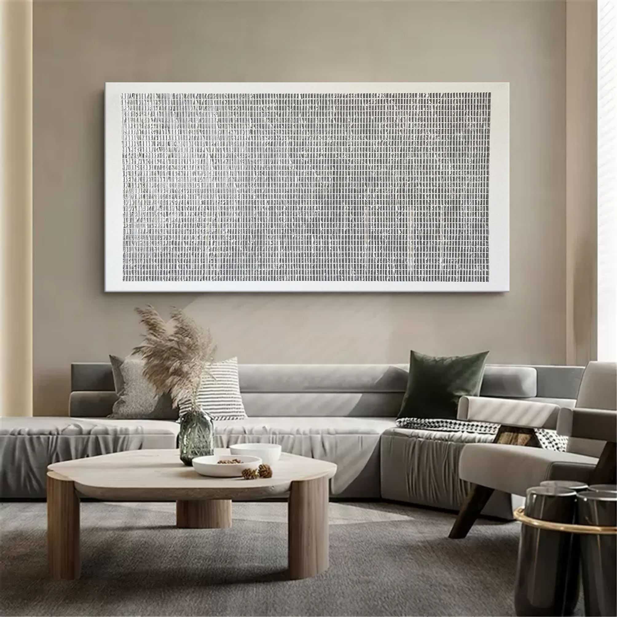 Large Black and White Texture Painting  Black and White Canvas Art Black and White Textured Wall Art