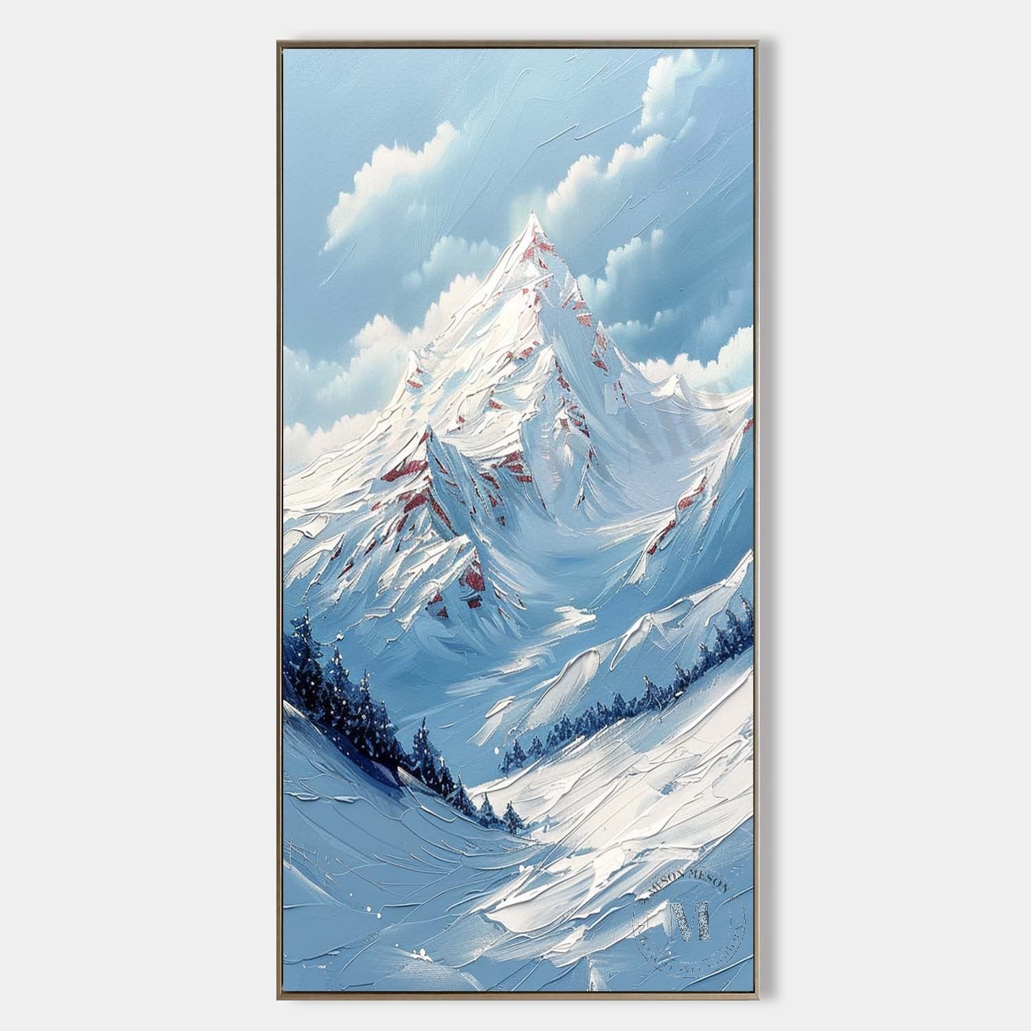 Blue Snow Mountain Landscape Art for Sale Blue and Snow Mountain Canvas Wall Art Decor