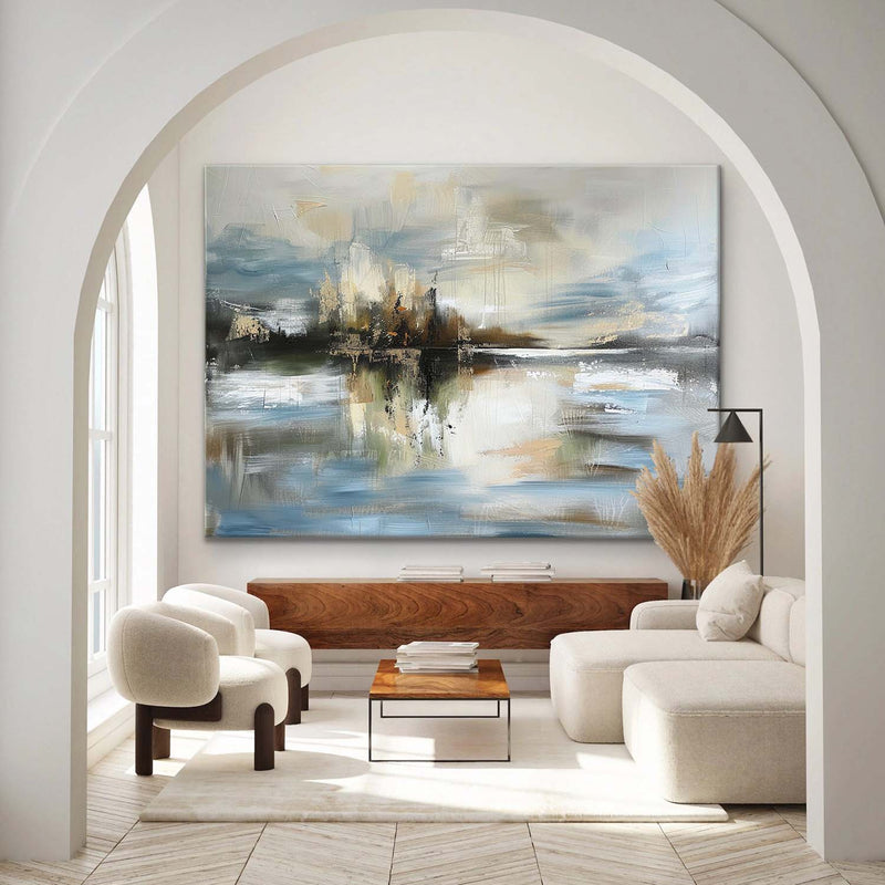 Large Abstract Minimalist Landscape Art for Sale Minimalist Landscape Oil Painting on Canvas