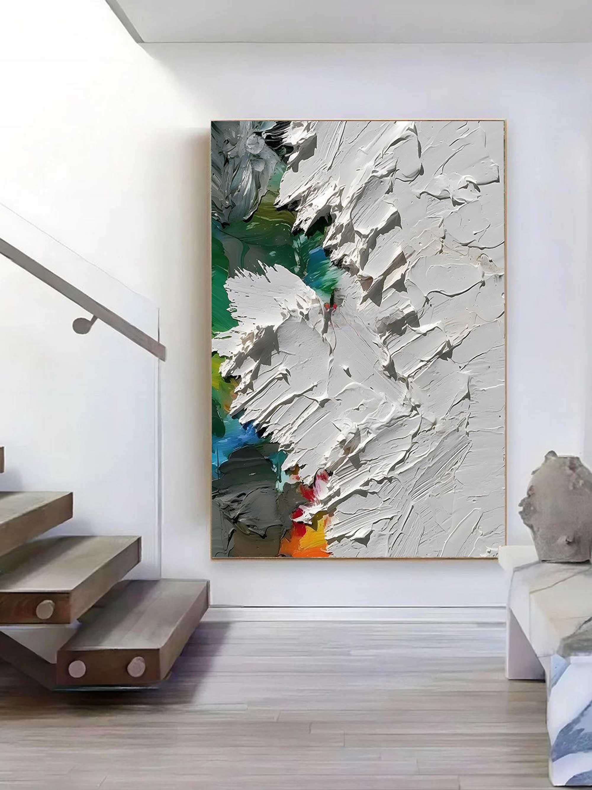 3D Thick Abstract Canvas Art Thick Textured Acrylic Painting Abstract Plaster Wall Art For Sale