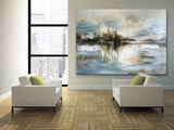 Large Abstract Minimalist Landscape Art for Sale Minimalist Landscape Oil Painting on Canvas