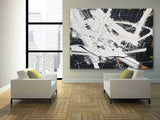 Large Black and White Modern Wall Paintings for Sale Black and White Abstract Art Canvas