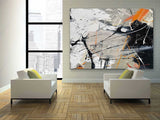 Large Black and White Modern Wall Painting Black and White Abstract Canvas Art for Sale