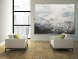 Large Gray and White Abstract Canvas Art for Sale Gray White Abstract Oil Painting Line Wall Art Decoration