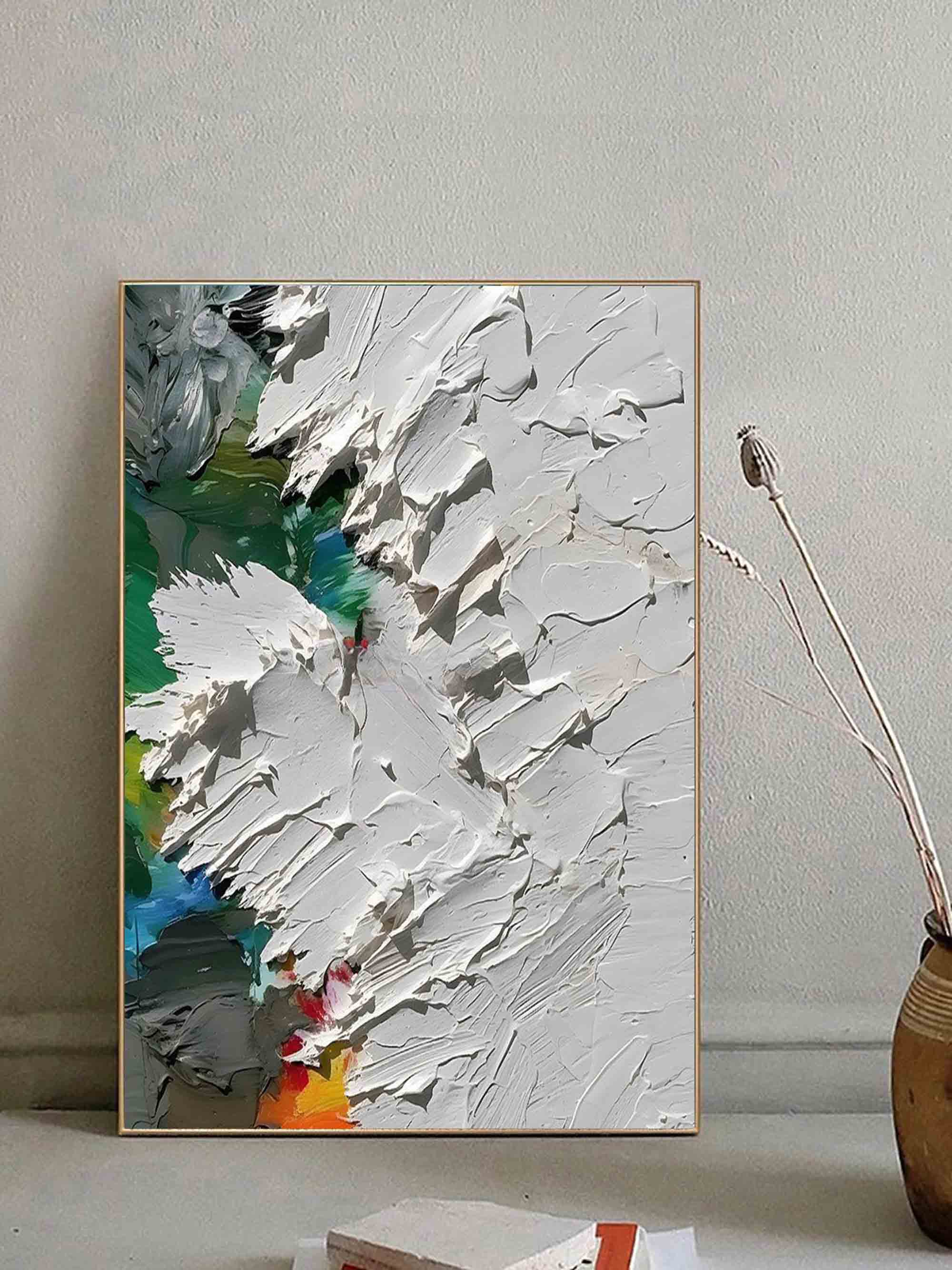 3D Thick Abstract Canvas Art Thick Textured Acrylic Painting Abstract Plaster Wall Art For Sale