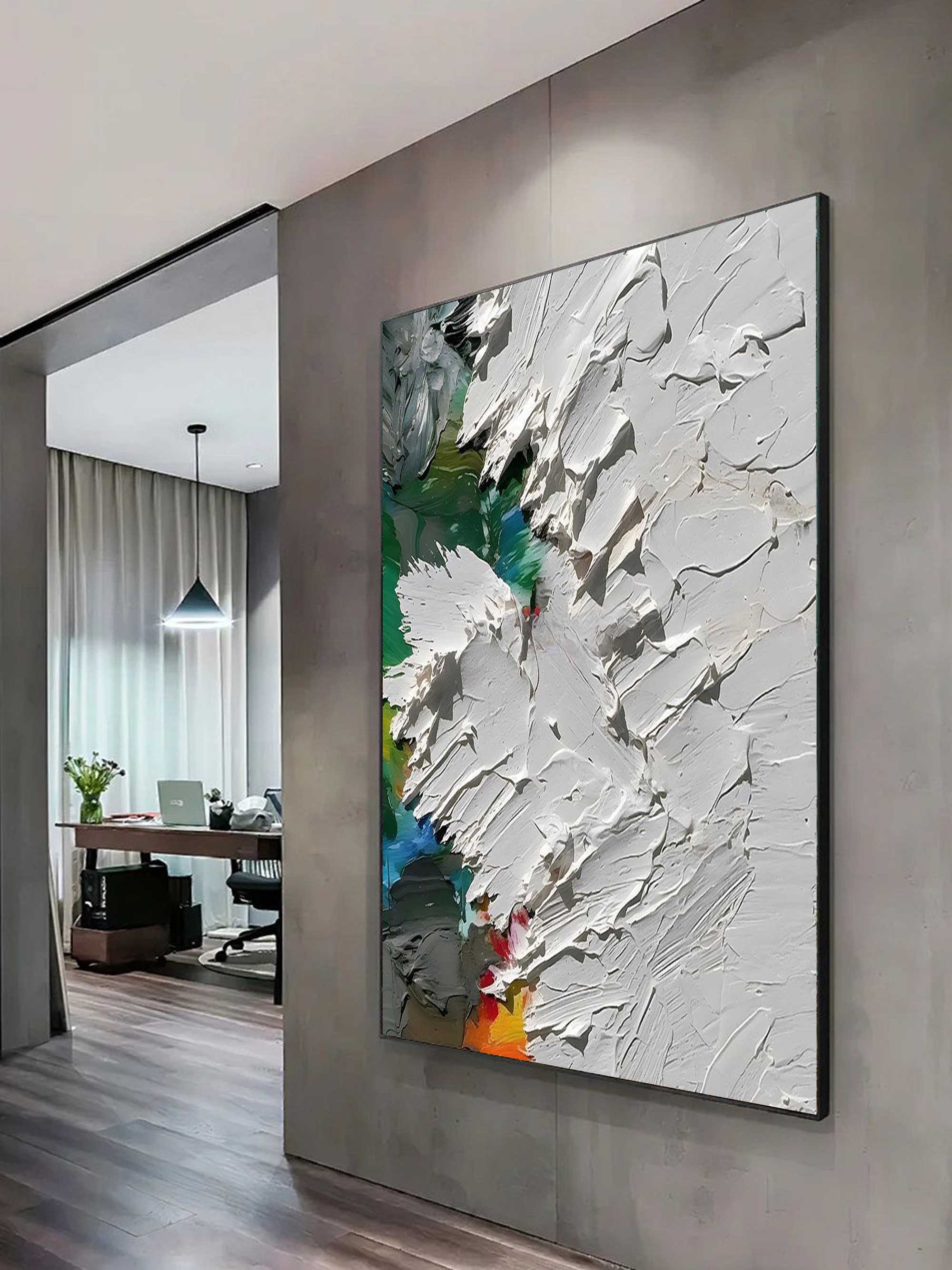 3D Thick Abstract Canvas Art Thick Textured Acrylic Painting Abstract Plaster Wall Art For Sale