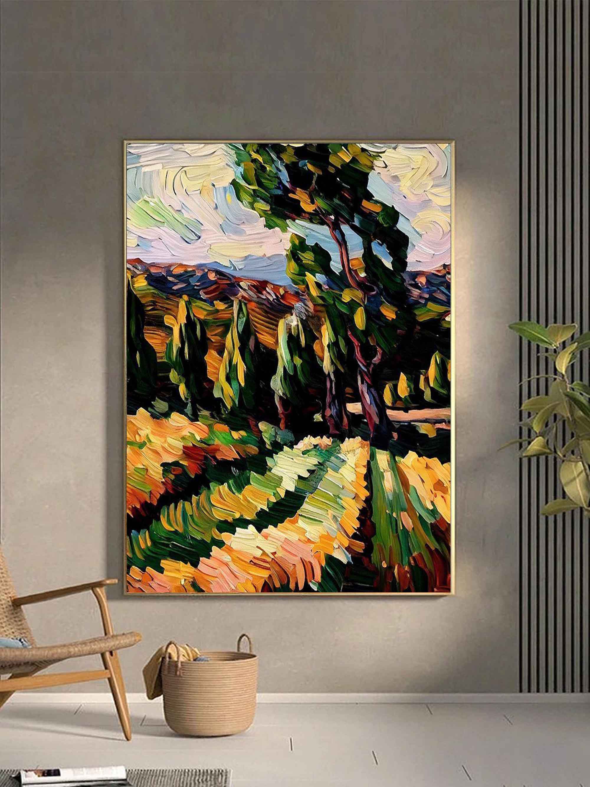 3D Thick Abstract Oil Painting Abstract Textured Canvas Art Palette Knife Textured Wall Art For Sale