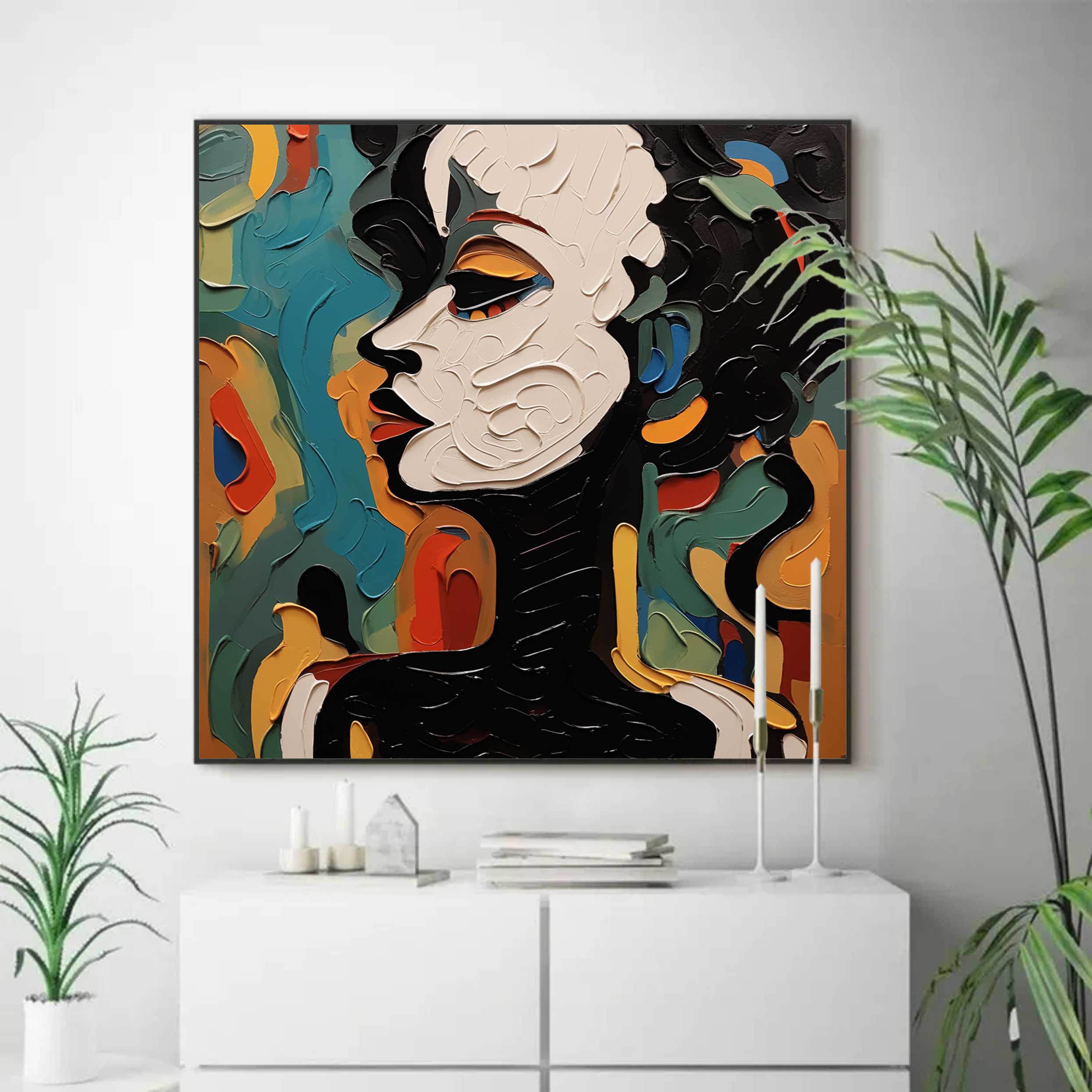 Abstract Human Face Palette Canvas Art Beautiful Abstract Woman Palette ...