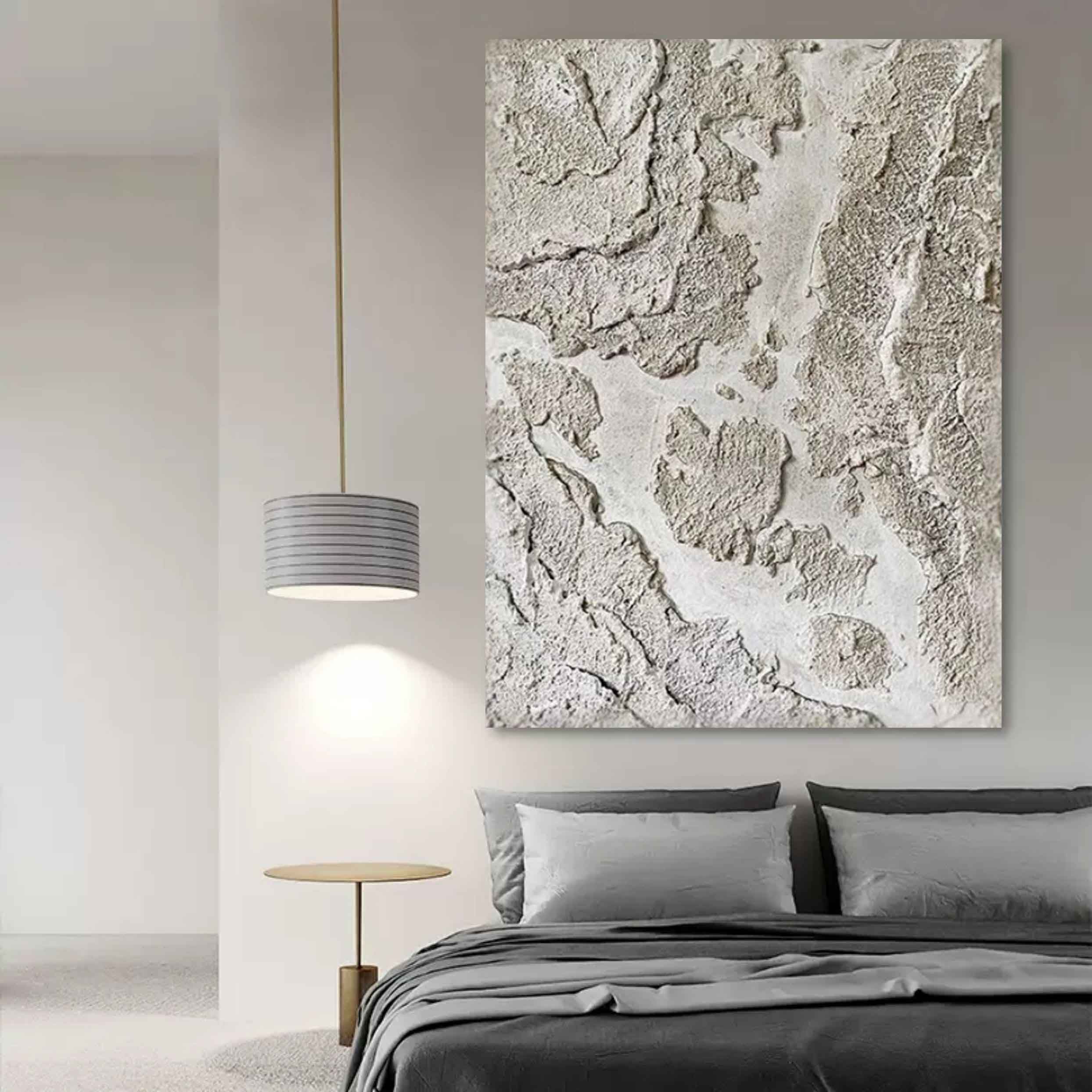 Gray Minimalist Canvas Art For Sale Gray Heavy Acrylic Abstract Painting Wabi Sabi Wall Decor