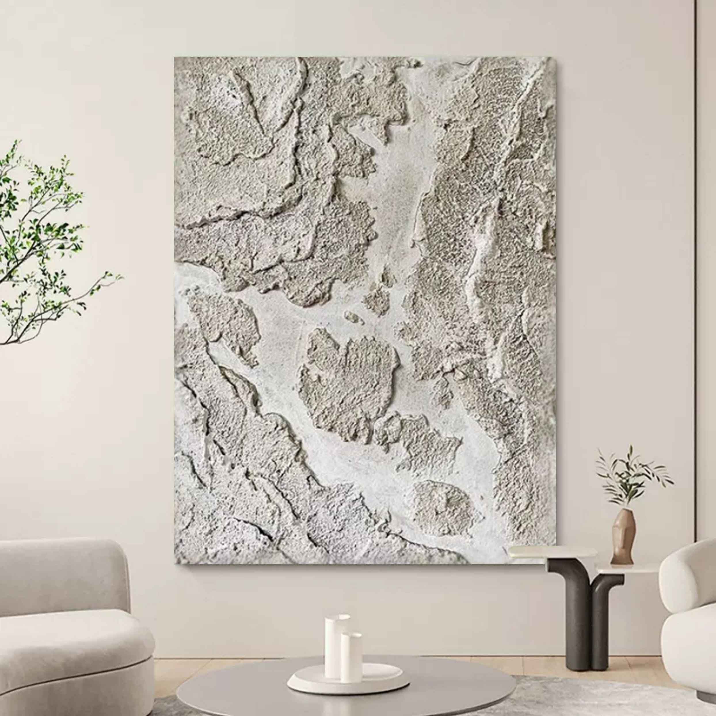 Gray Minimalist Canvas Art For Sale Gray Heavy Acrylic Abstract Painting Wabi Sabi Wall Decor