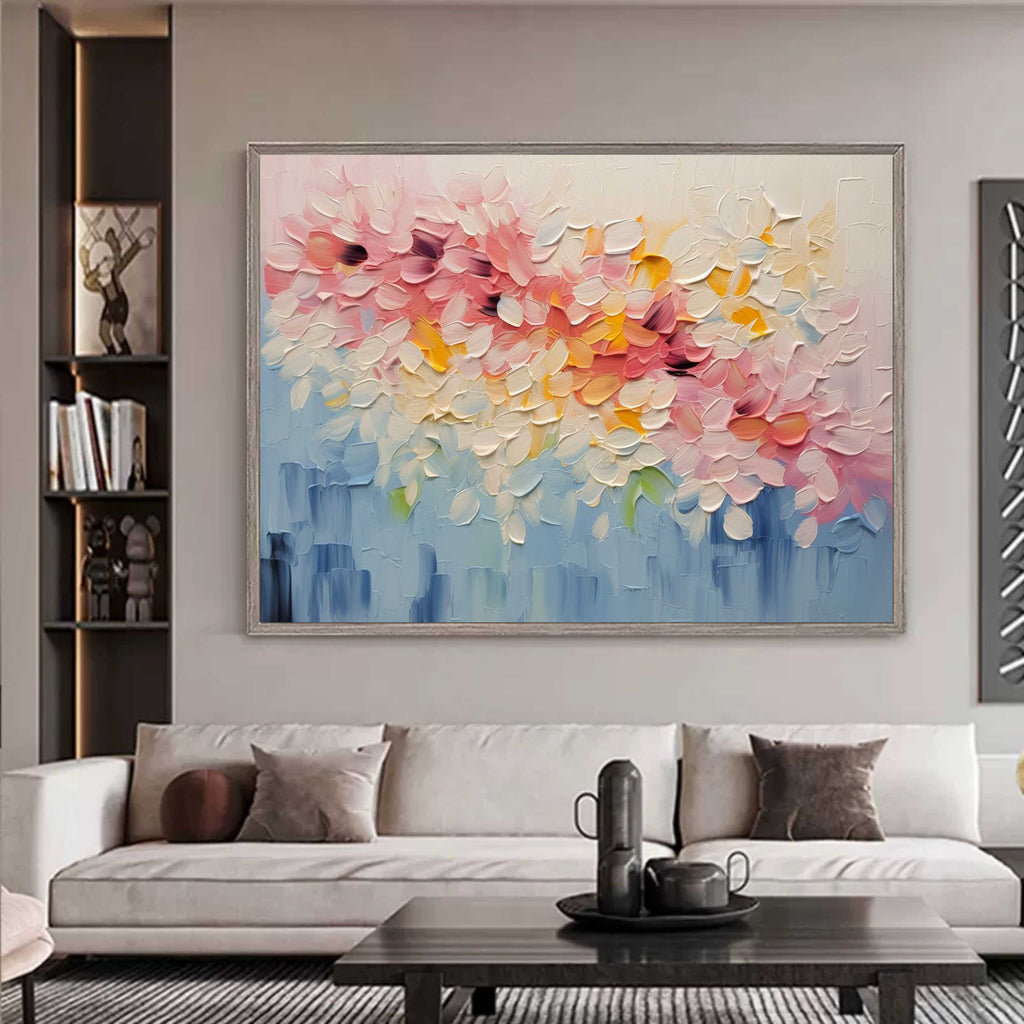 Large Colorful Petals Canvas Art Colorful Petals Oil Painting Colorful ...