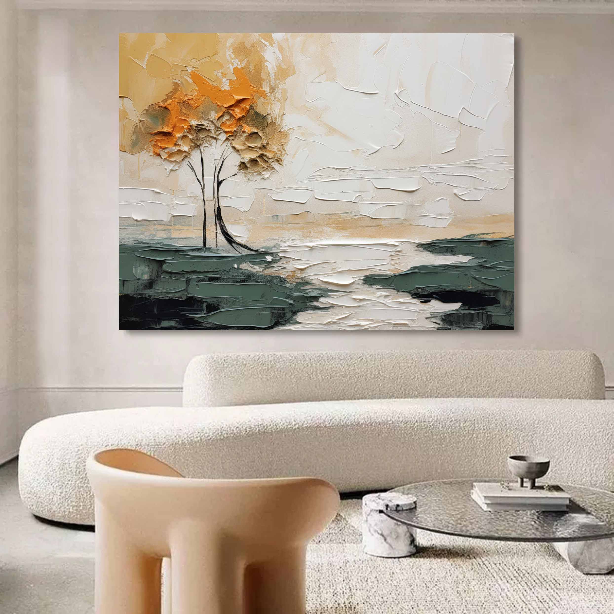 Large Abstract Landscape Art Landscape Minimalist Wall Art Decor Landscape Textured Oil Painting