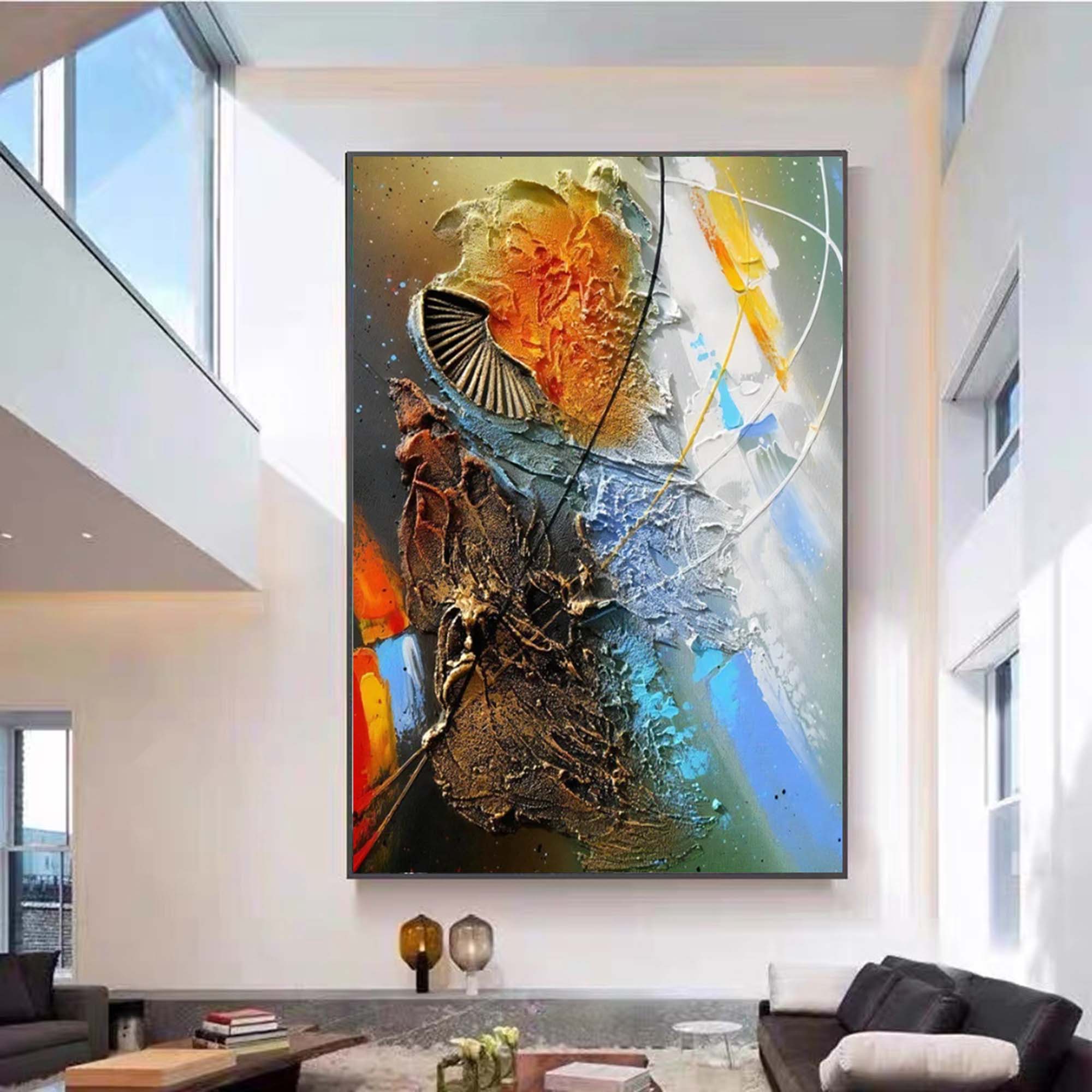 3D Colorful Abstract Art Color Textured Acrylic Painting Textured Wall Art Colorful Home Wall Decor