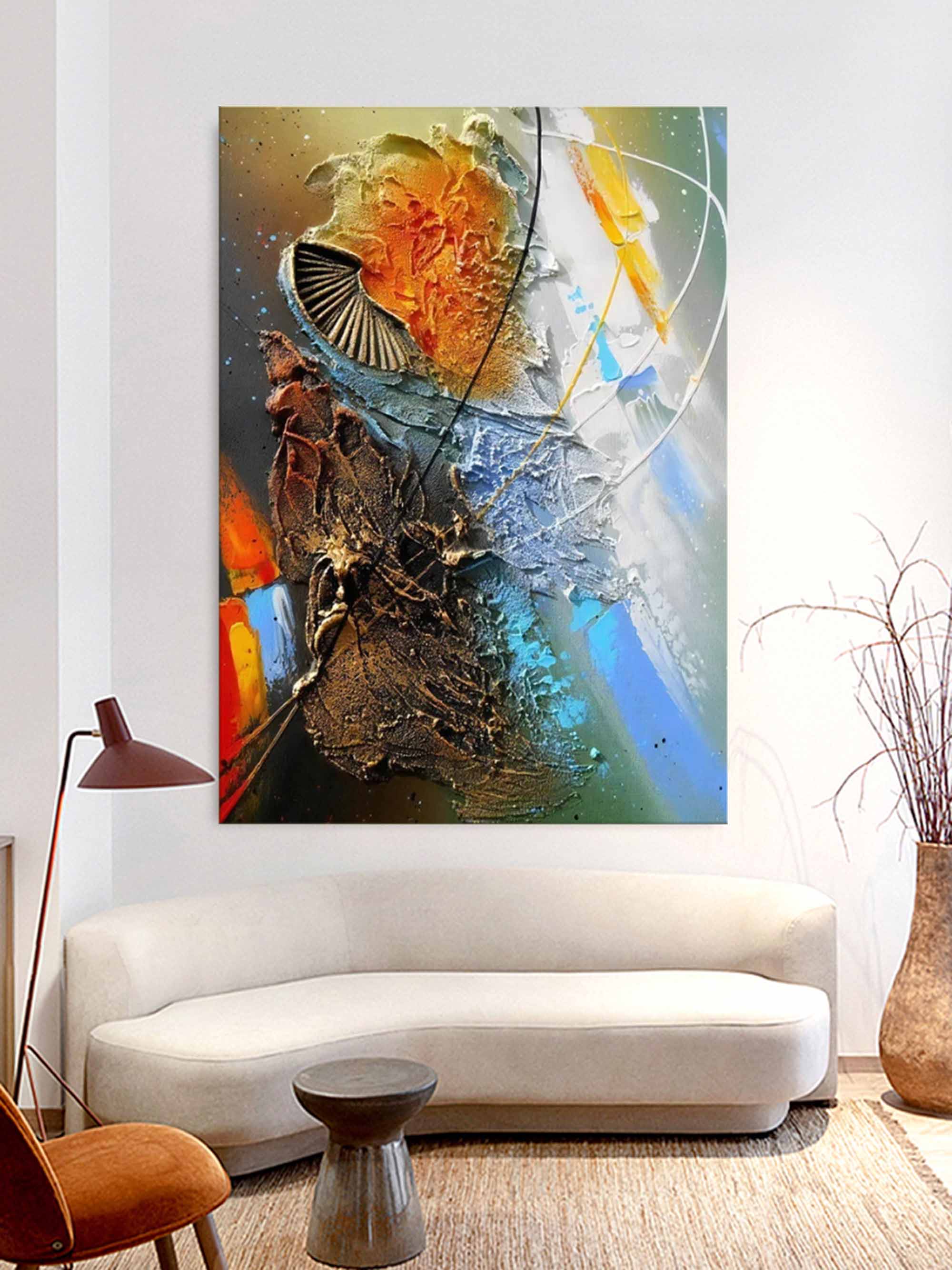 3D Colorful Abstract Art Color Textured Acrylic Painting Textured Wall Art Colorful Home Wall Decor