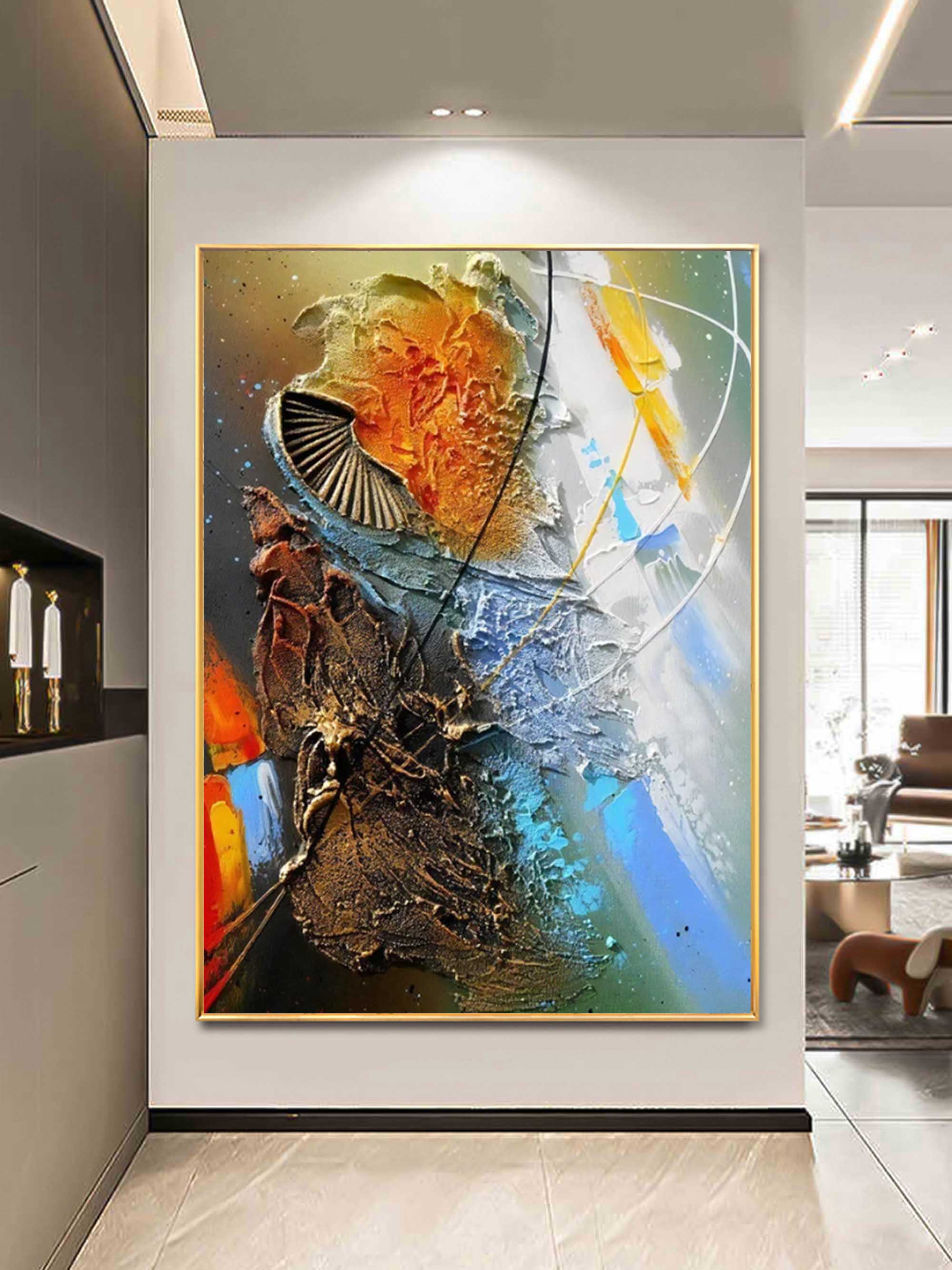 3D Colorful Abstract Art Color Textured Acrylic Painting Textured Wall Art Colorful Home Wall Decor