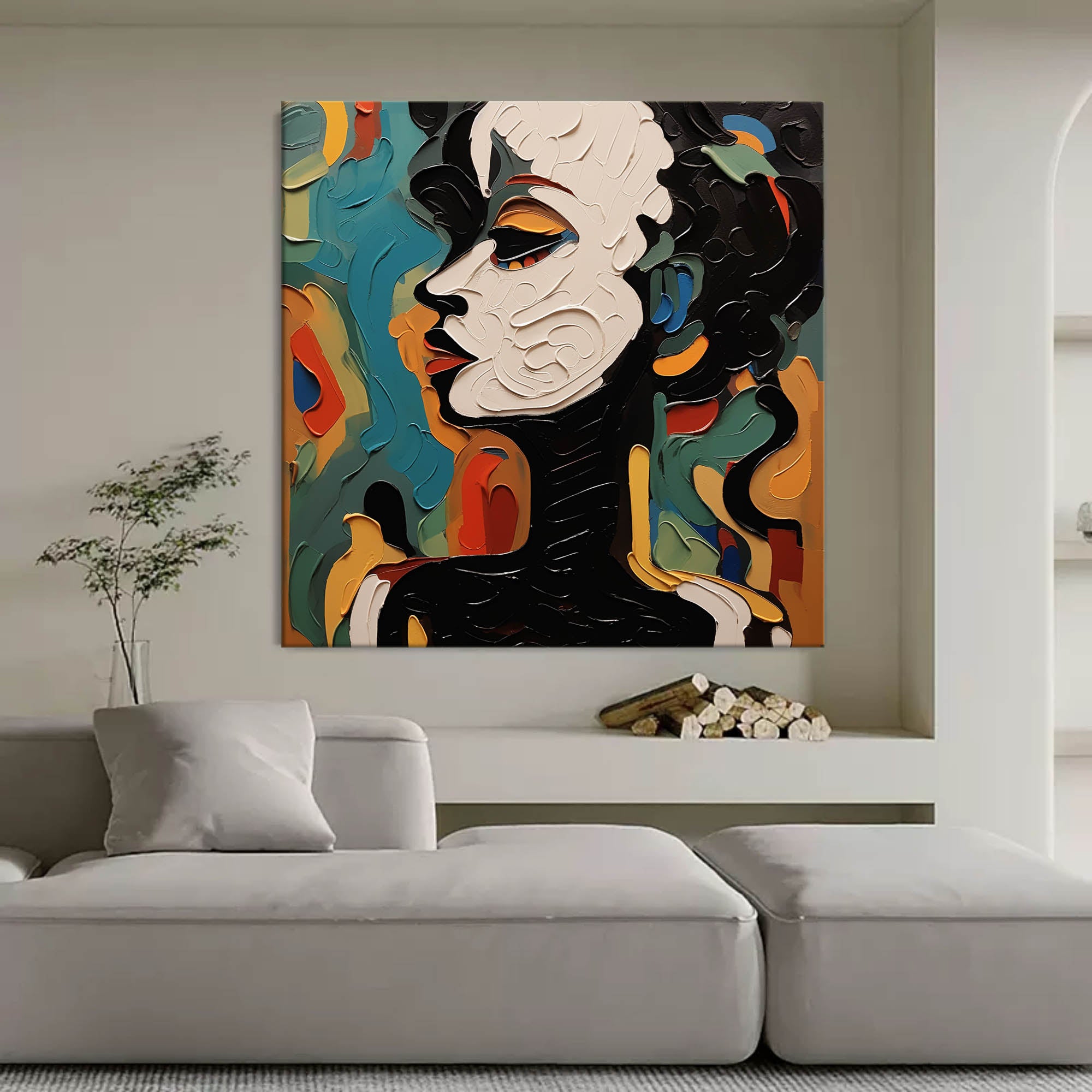 Abstract Human Face Palette Canvas Art Beautiful Abstract Woman Palette 