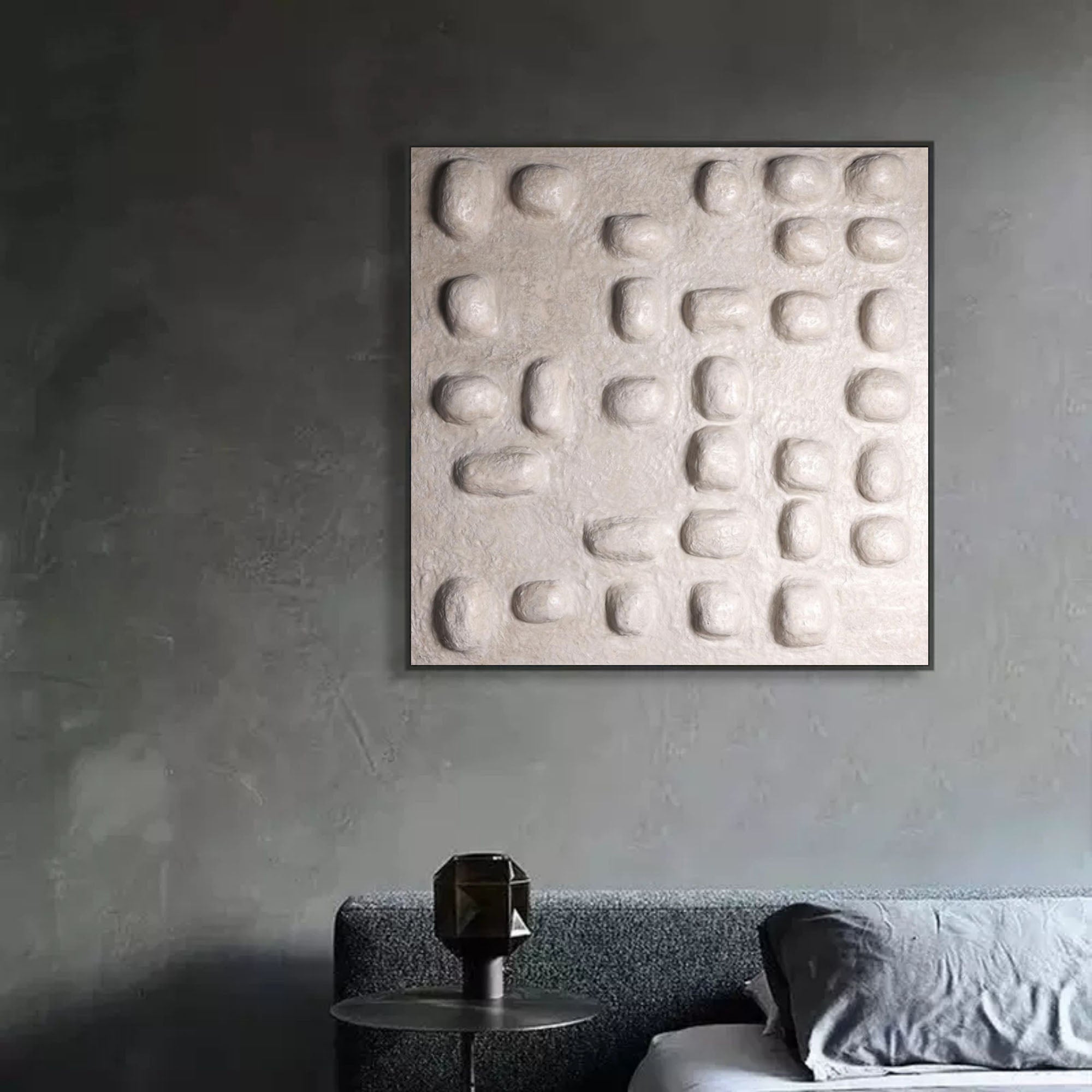 3D Beige Textured Abstract Art For Sale Wabi-Sabi Wall Art White Thick Acrylic Canvas Painting