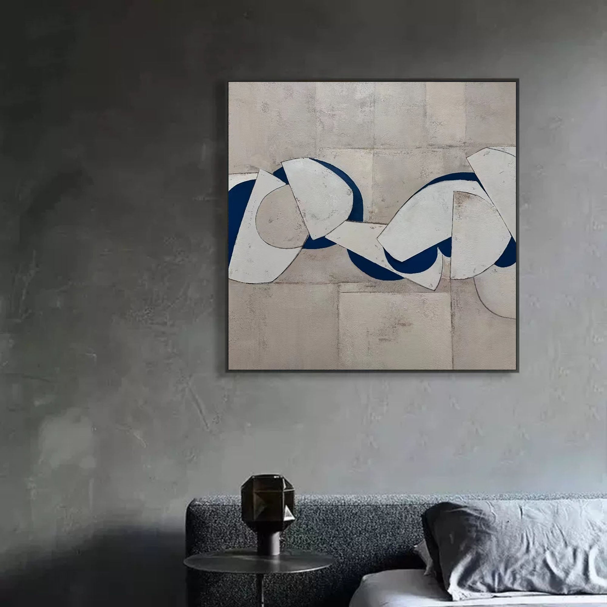 Large Gray Minimalist Abstract Art Gray Minimalist Oil Painting on Canvas Wabi Sabi Wall Art