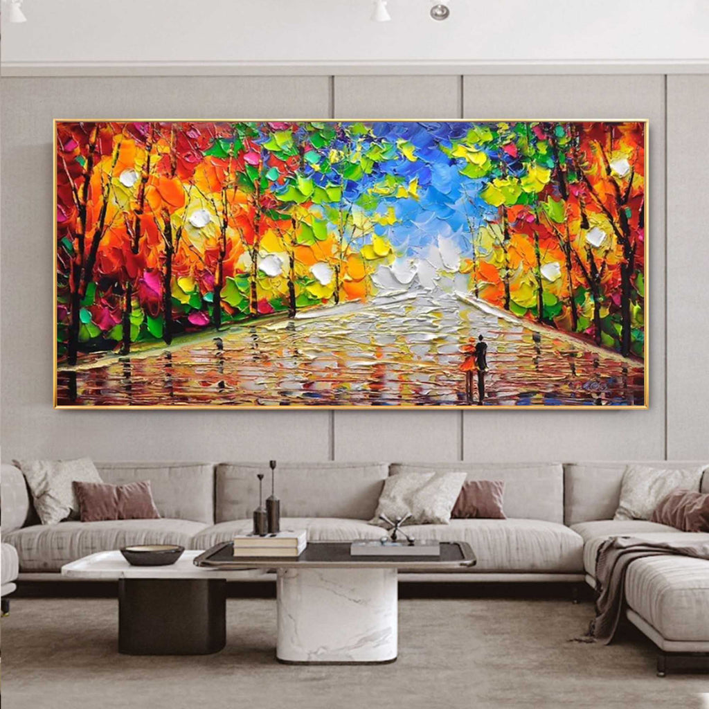 Large Palette Knife Abstract Canvas Paintings Colorful Textured ...