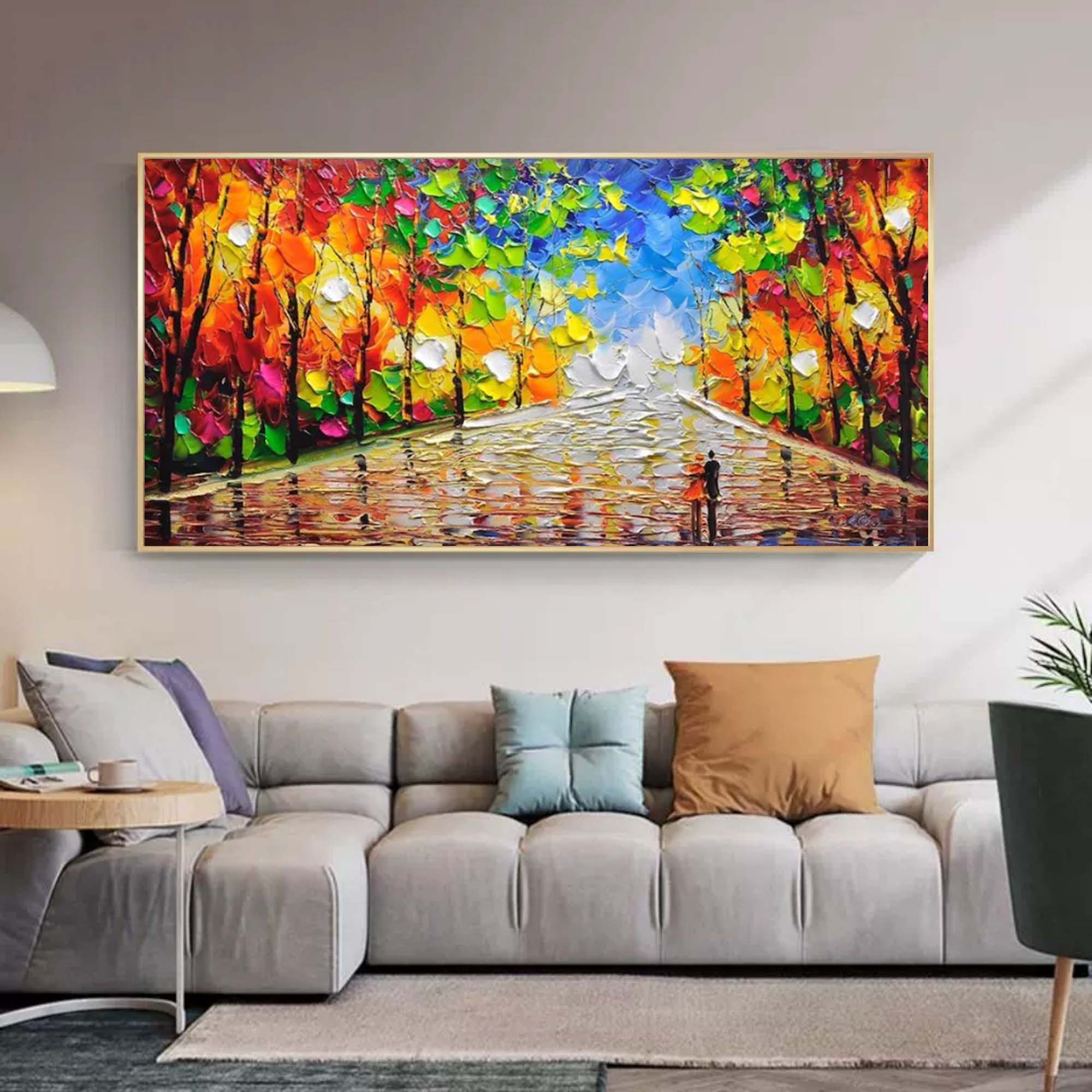 Large Palette Knife Abstract Canvas Paintings Colorful Textured ...