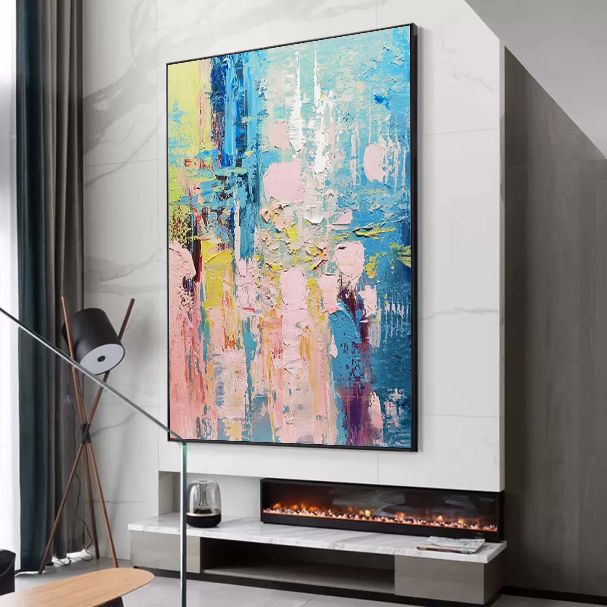 Colorful Abstract Canvas Art Palette Knife Art Colorful Textured Abstract Painting Colorful Wall Paintings