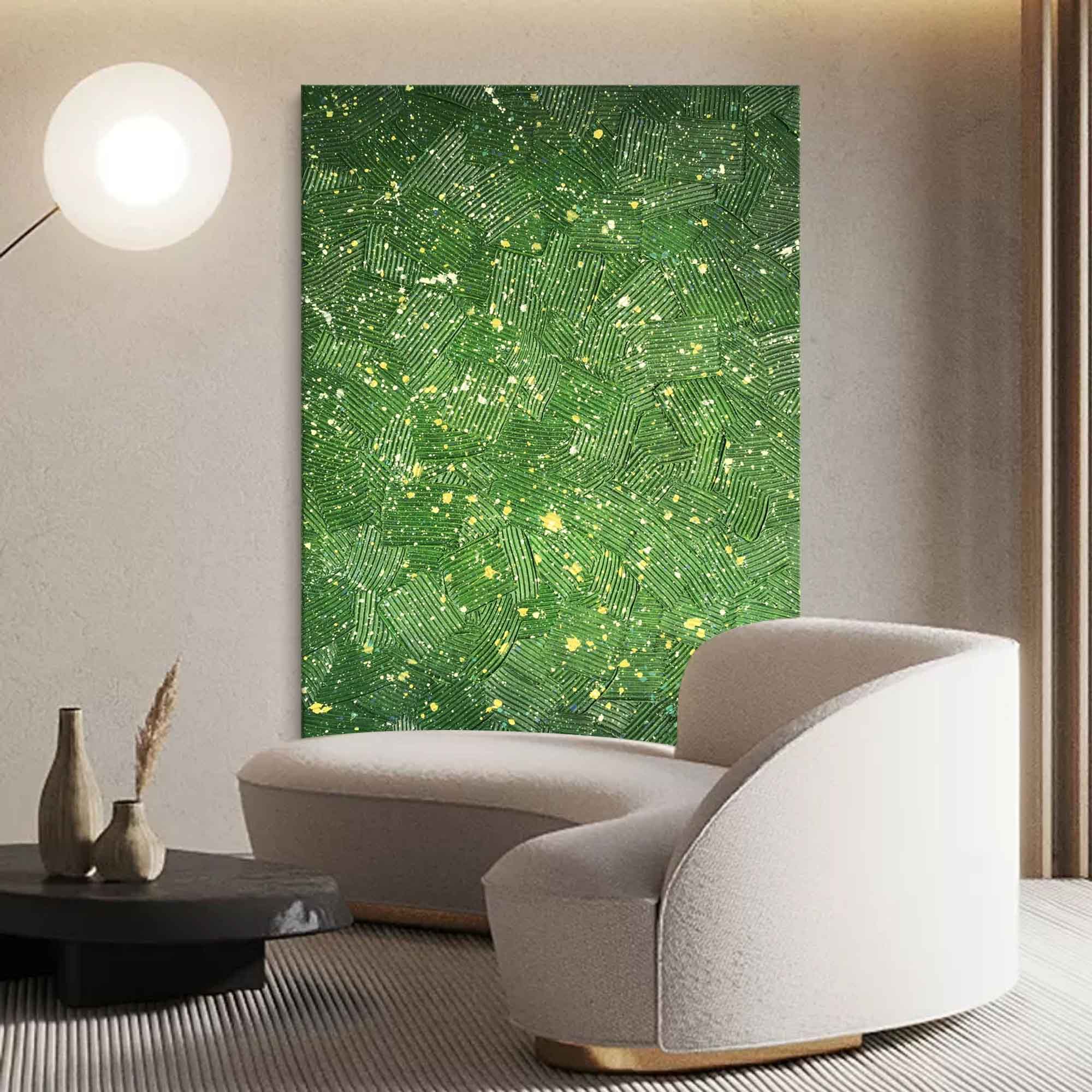 Green Textured Abstract Canvas Painting Green Textured Wall Art Green Abstract Art On Canvas