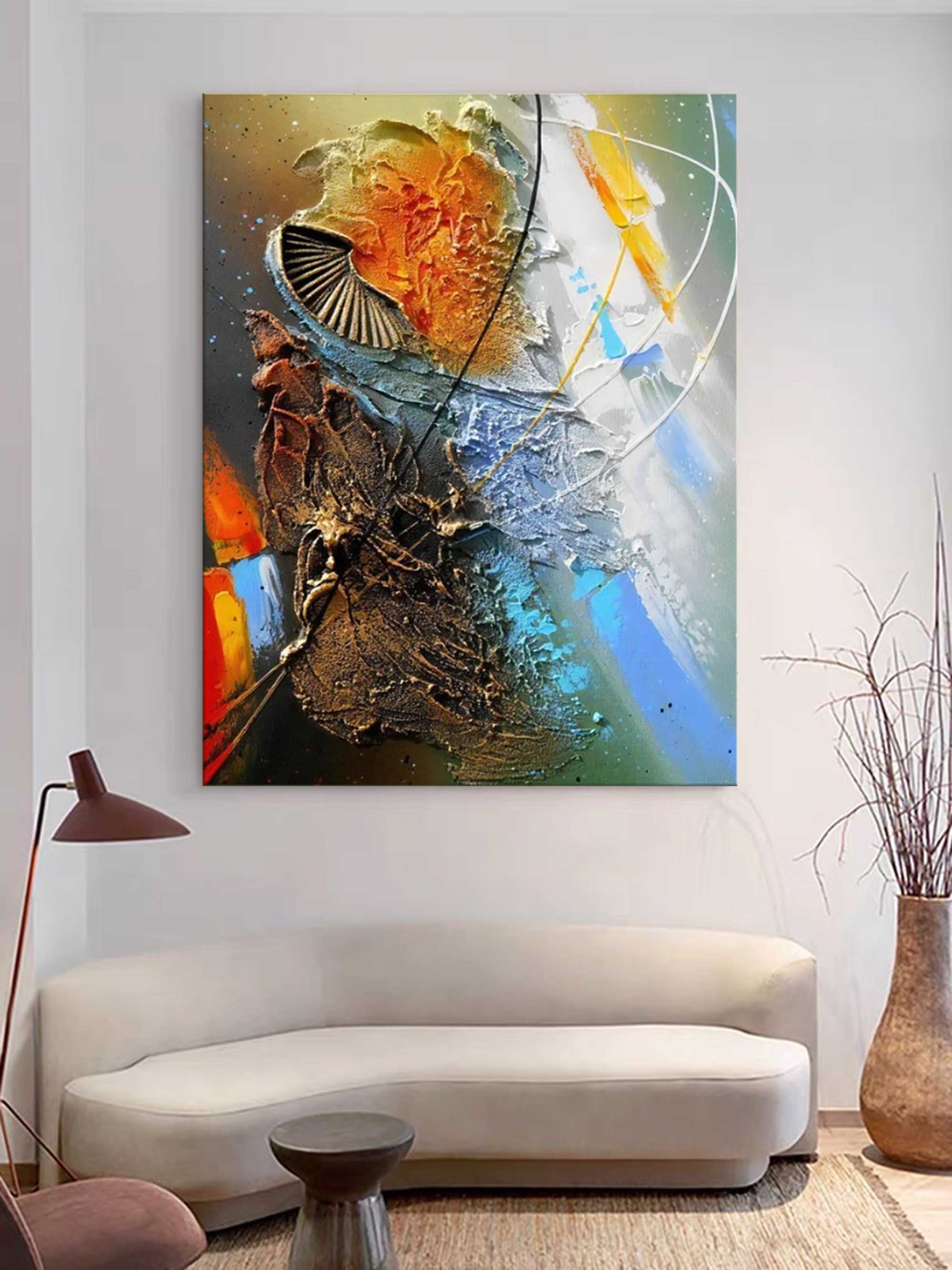 3D Colorful Abstract Art Color Textured Acrylic Painting Textured Wall Art Colorful Home Wall Decor