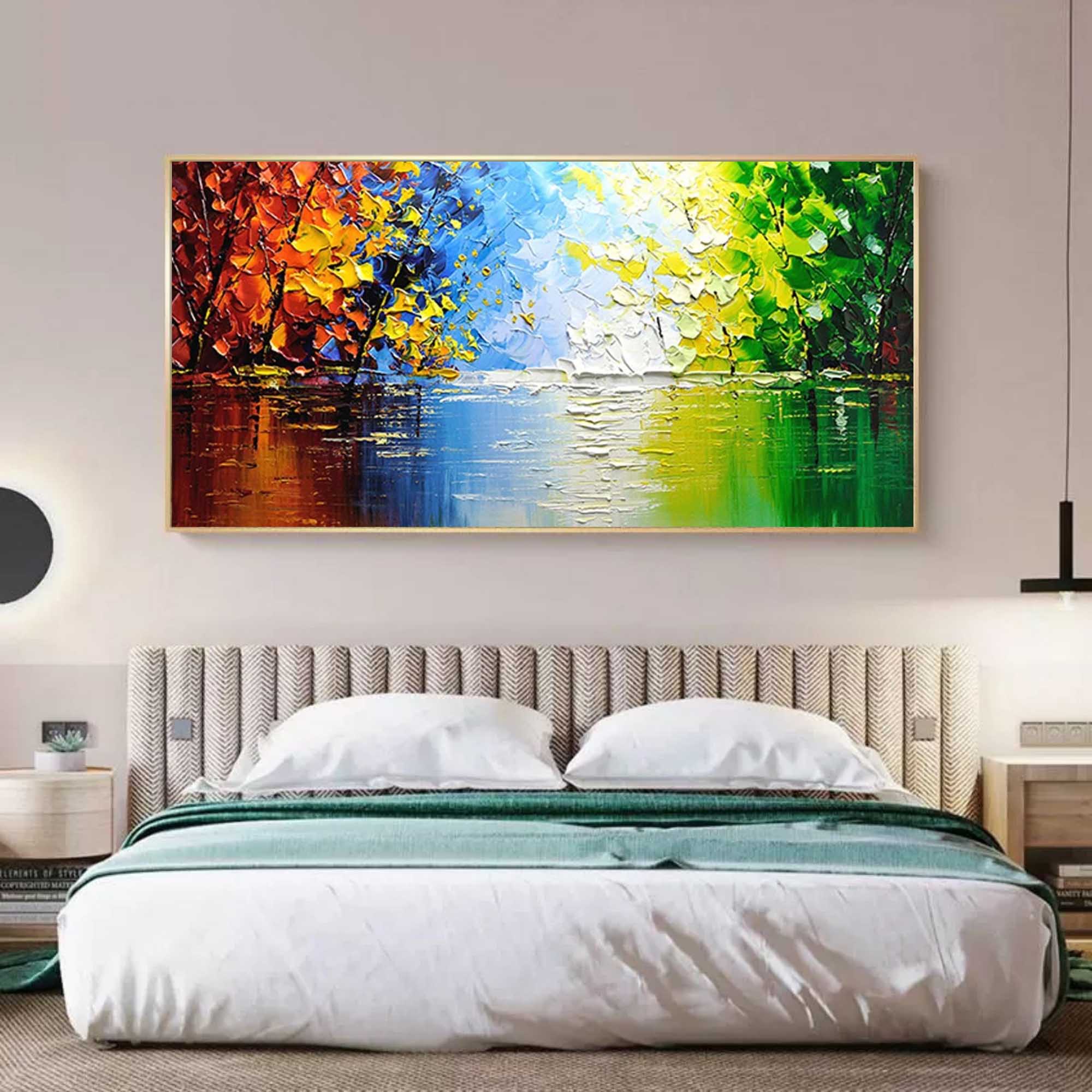 Large Knife Color Painting Palette Knife Painting On Canvas Colorful Textured Abstract Art Wall Art