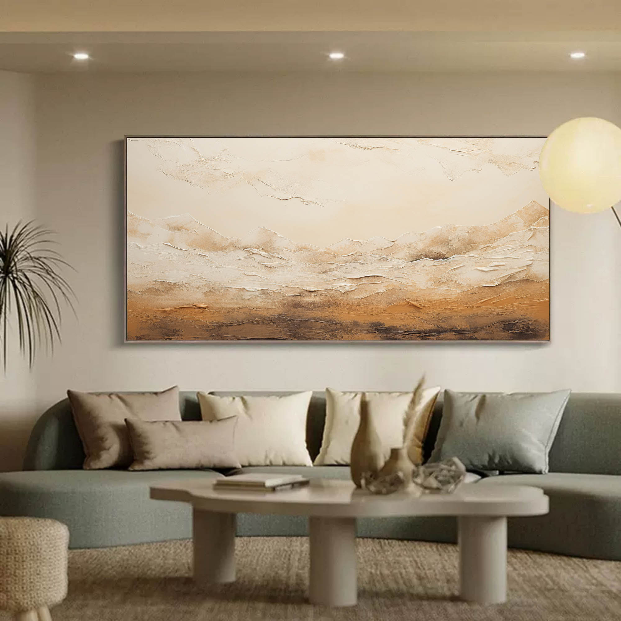 Large 3D Beige Abstract Texture Painting Wabi Sabi Wall Art Decor Beige Abstract Art On Canvas