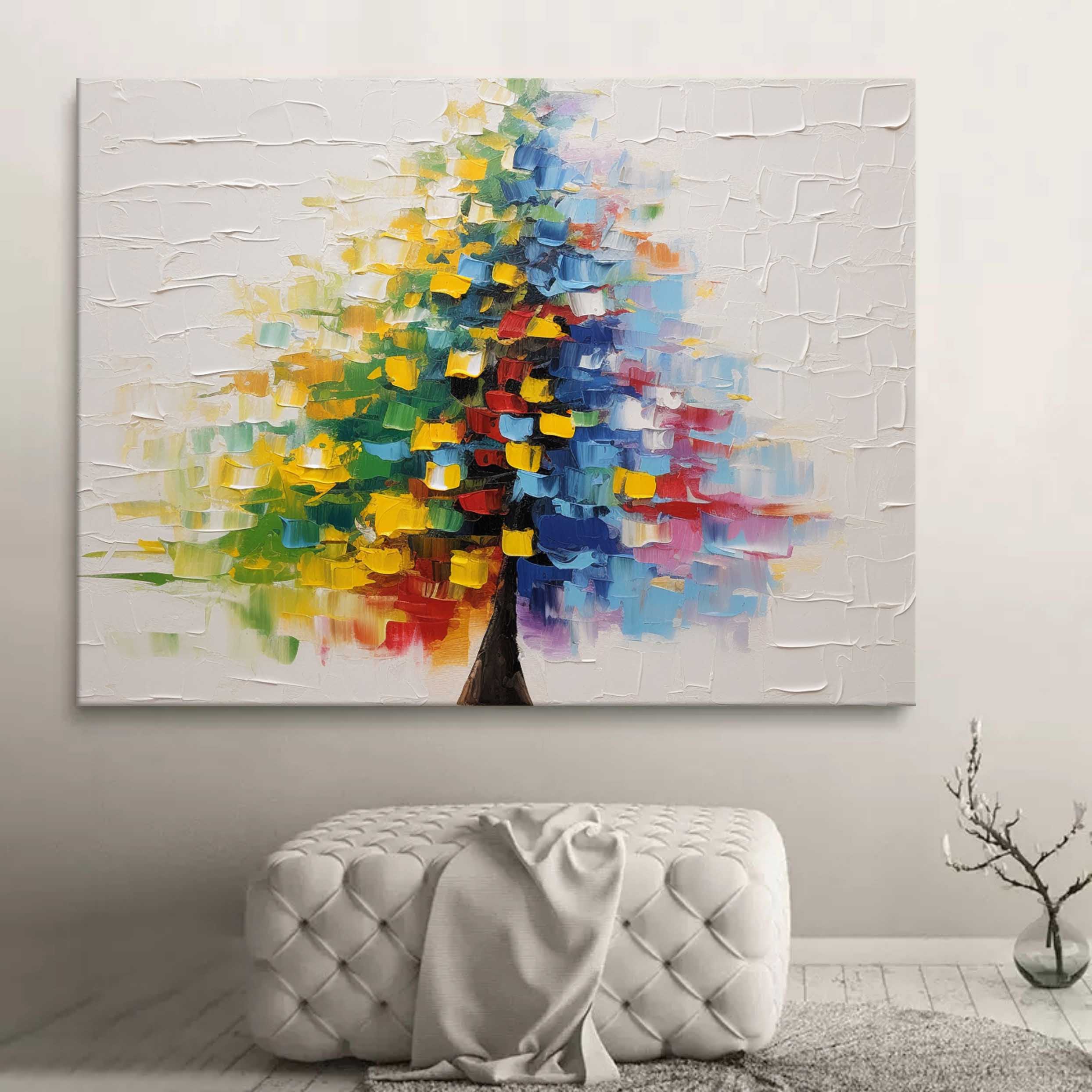 Large Christmas Tree Texture Painting Christmas Tree Palette Wall Art Christmas Tree Oil Painting