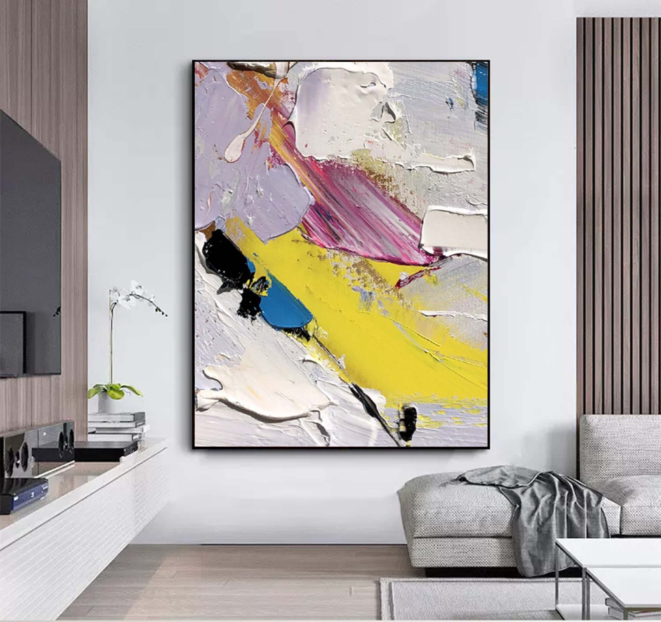 Palette Knife Art Palette Knife Texture Painting Colorful Abstract Oil Painting Knife Texture Wall Art