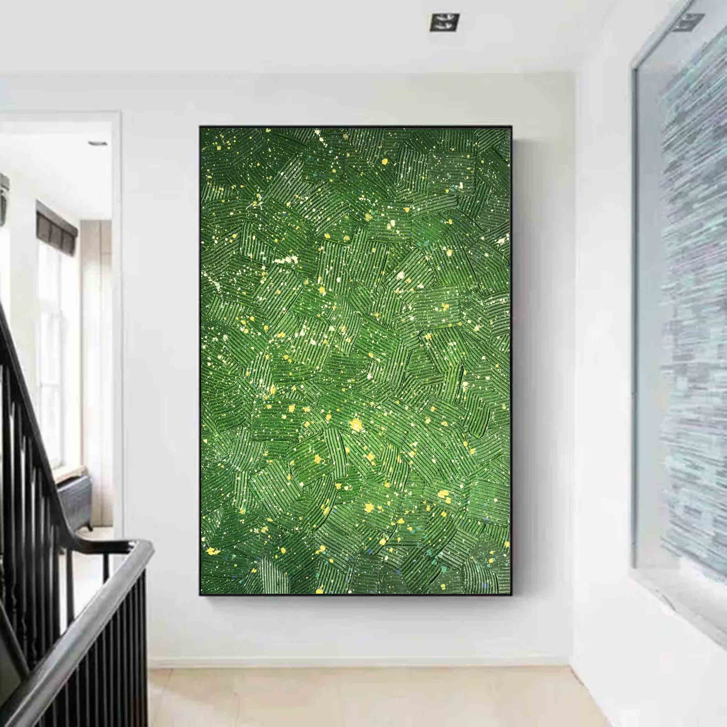 Green Textured Abstract Canvas Painting Green Textured Wall Art Green Abstract Art On Canvas