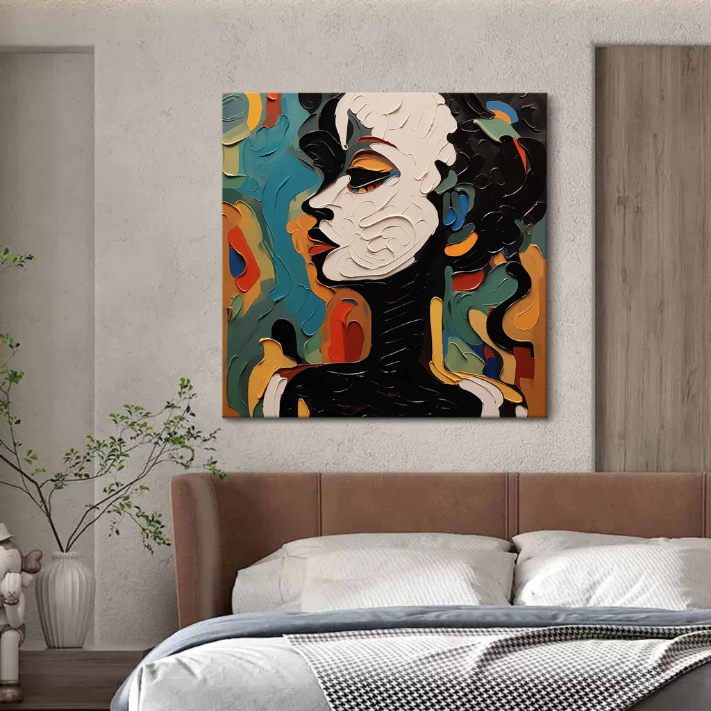 Abstract Human Face Palette Canvas Art Beautiful Abstract Woman Palette ...