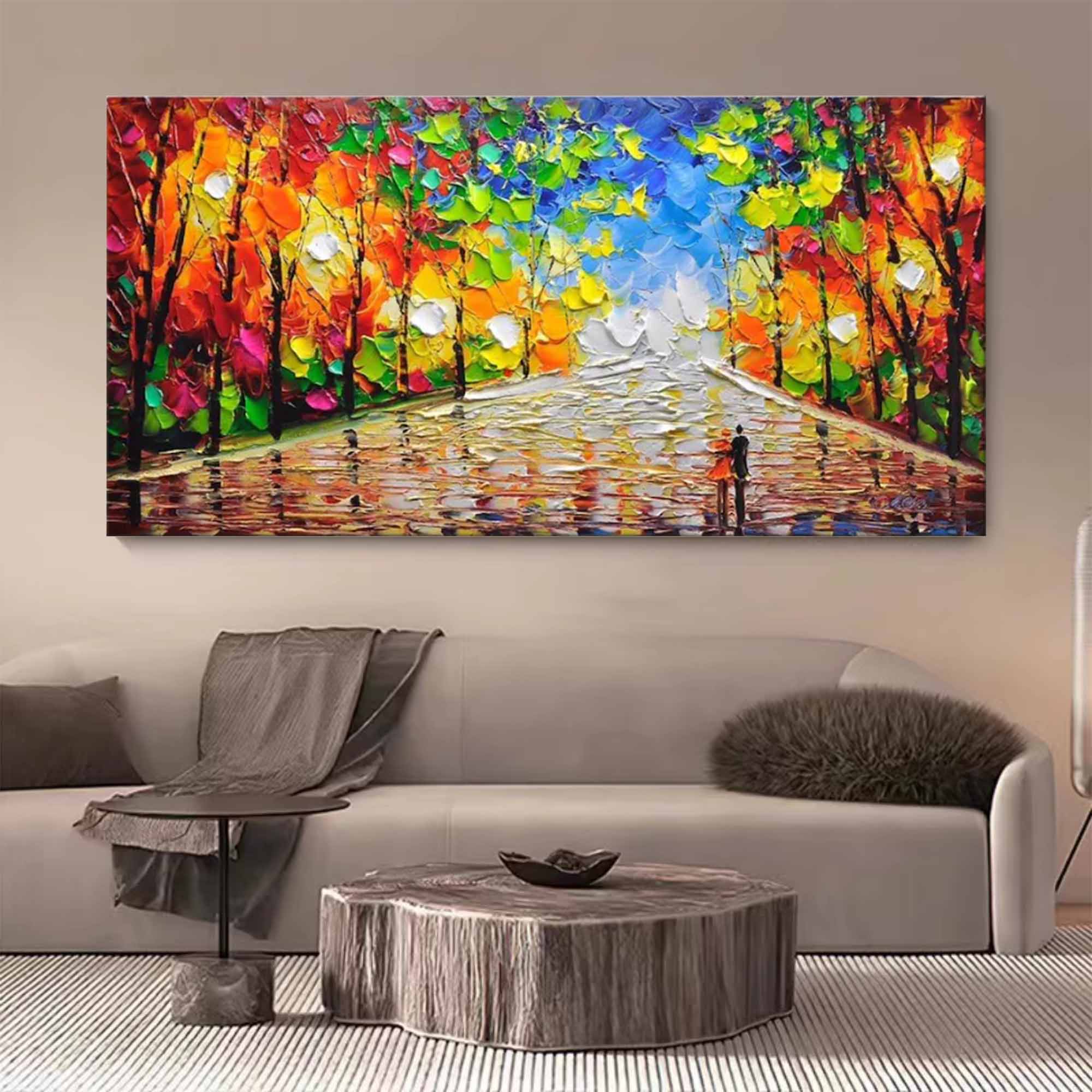 Large Palette Knife Abstract Canvas Paintings Colorful Textured ...