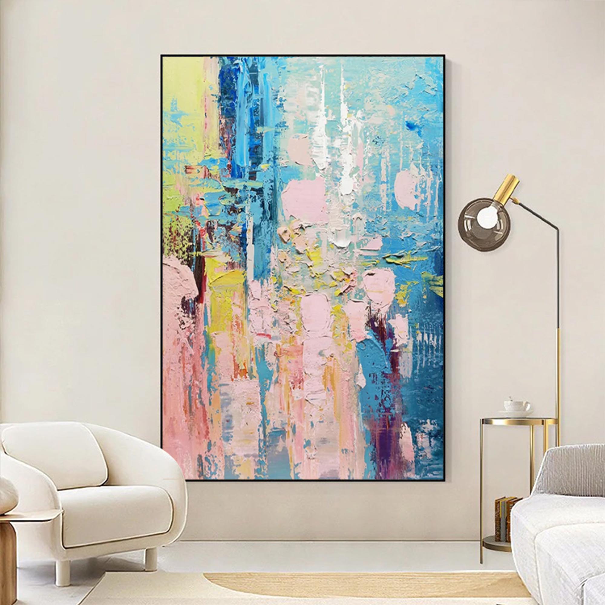 Colorful Abstract Canvas Art Palette Knife Art Colorful Textured Abstract Painting Colorful Wall Paintings